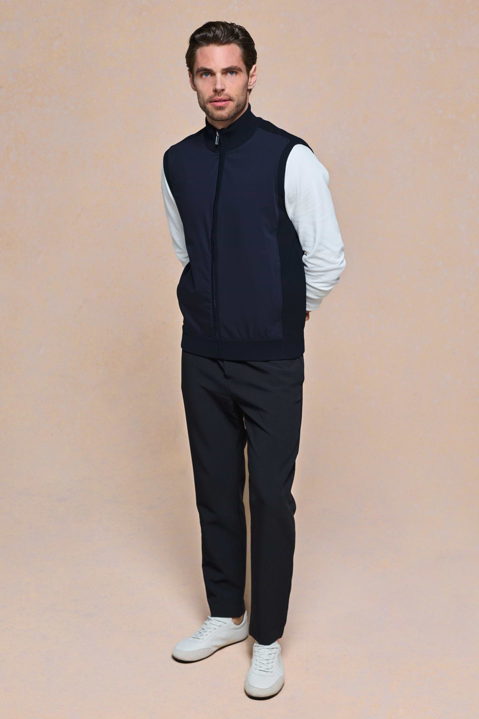 Davi Hybrid Knitted Gilet - Midnight Navy