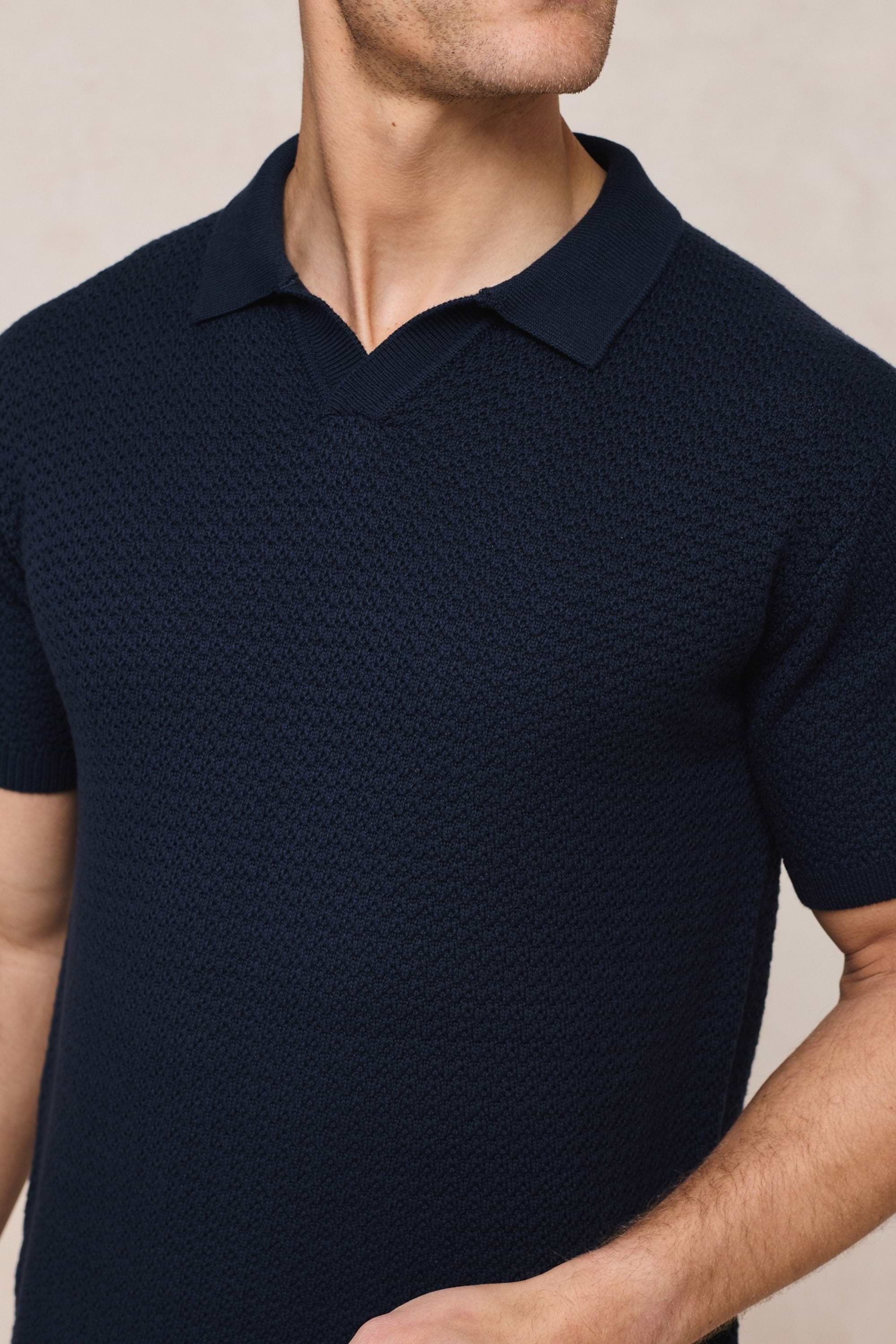 Rapha Cotton Knit Polo - Navy