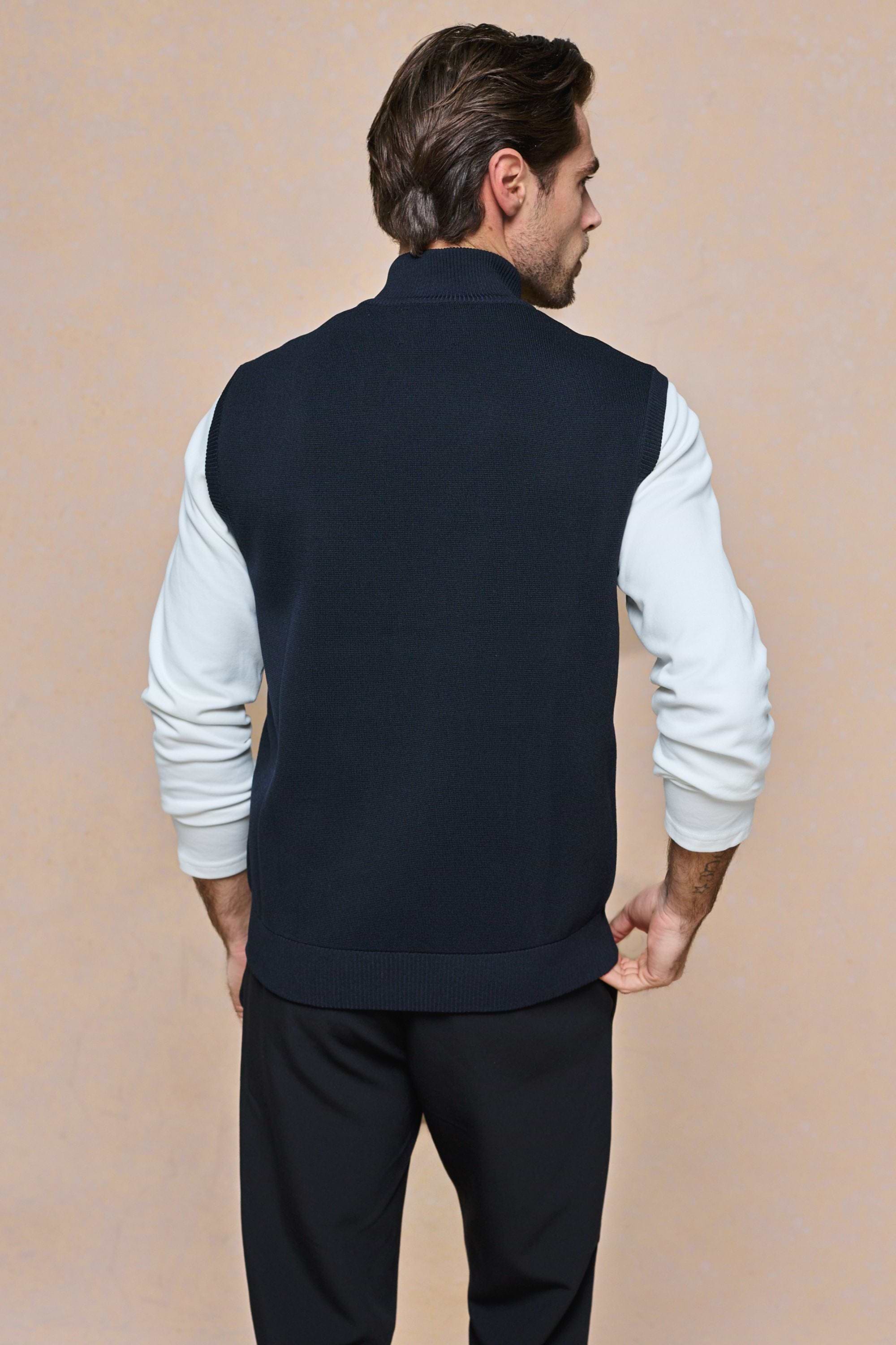 Davi Hybrid Knitted Gilet - Midnight Navy