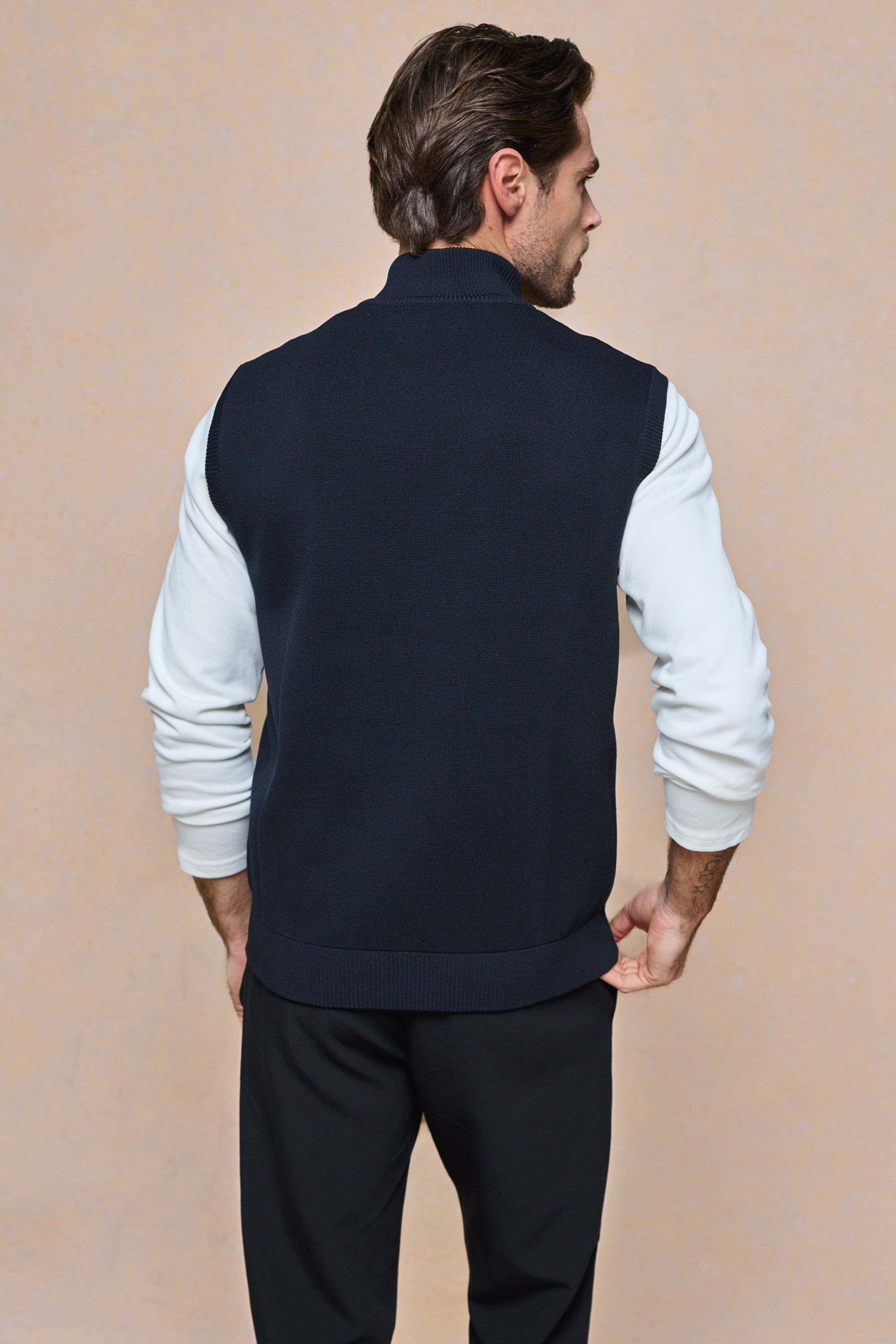 Davi Hybrid Knitted Gilet - Midnight Navy