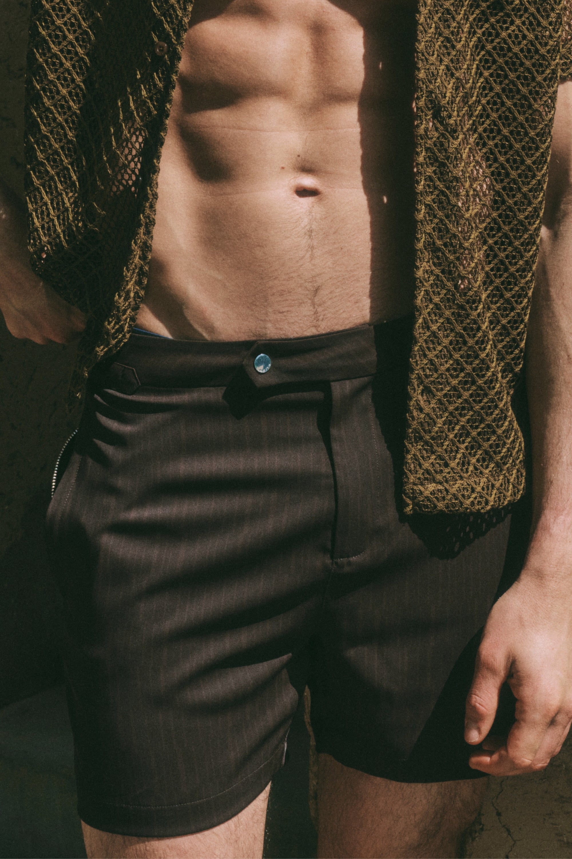 Silas Tailored Swim Short With Adjusters - Brown/Light Brown