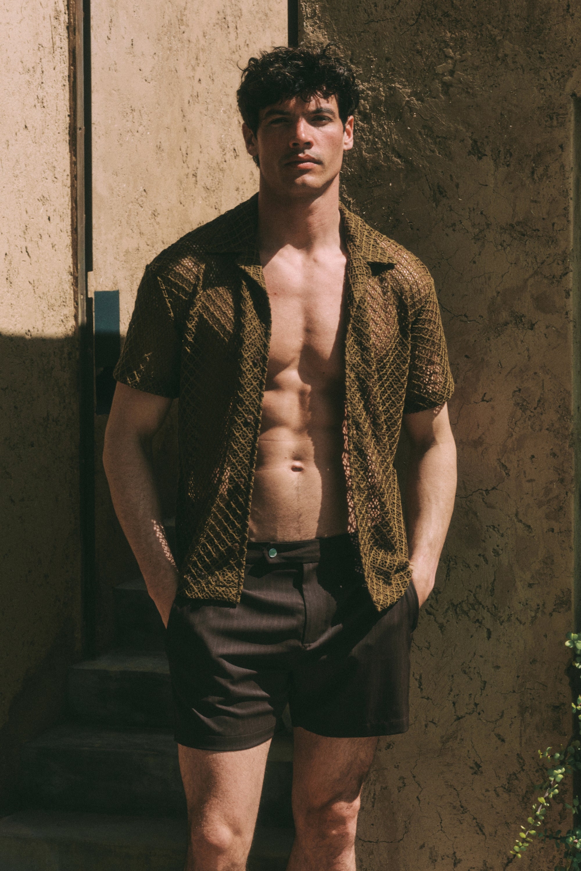 Silas Tailored Swim Short With Adjusters - Brown/Light Brown
