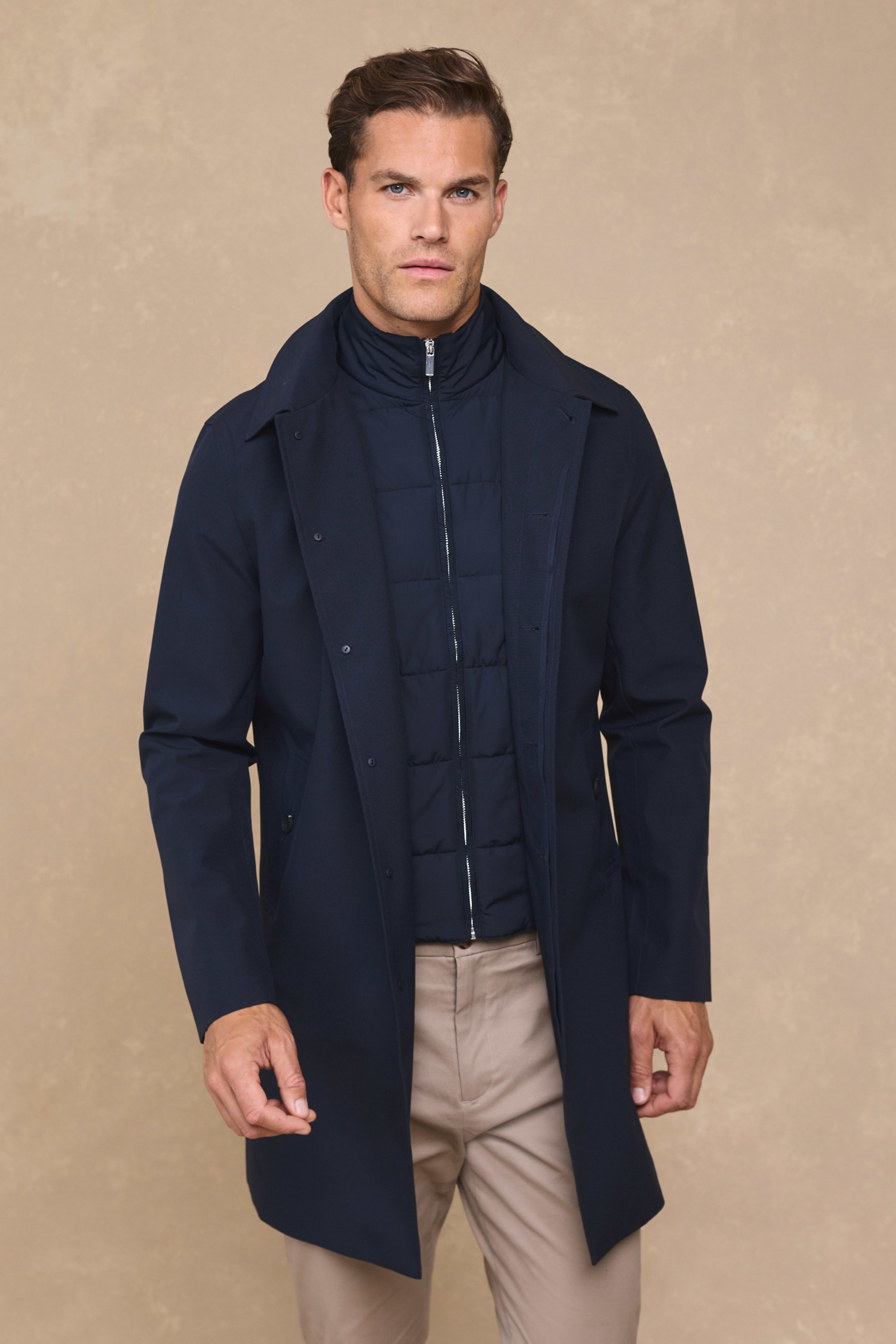 Cohen Trench Coat With Dettachable Insert - Navy