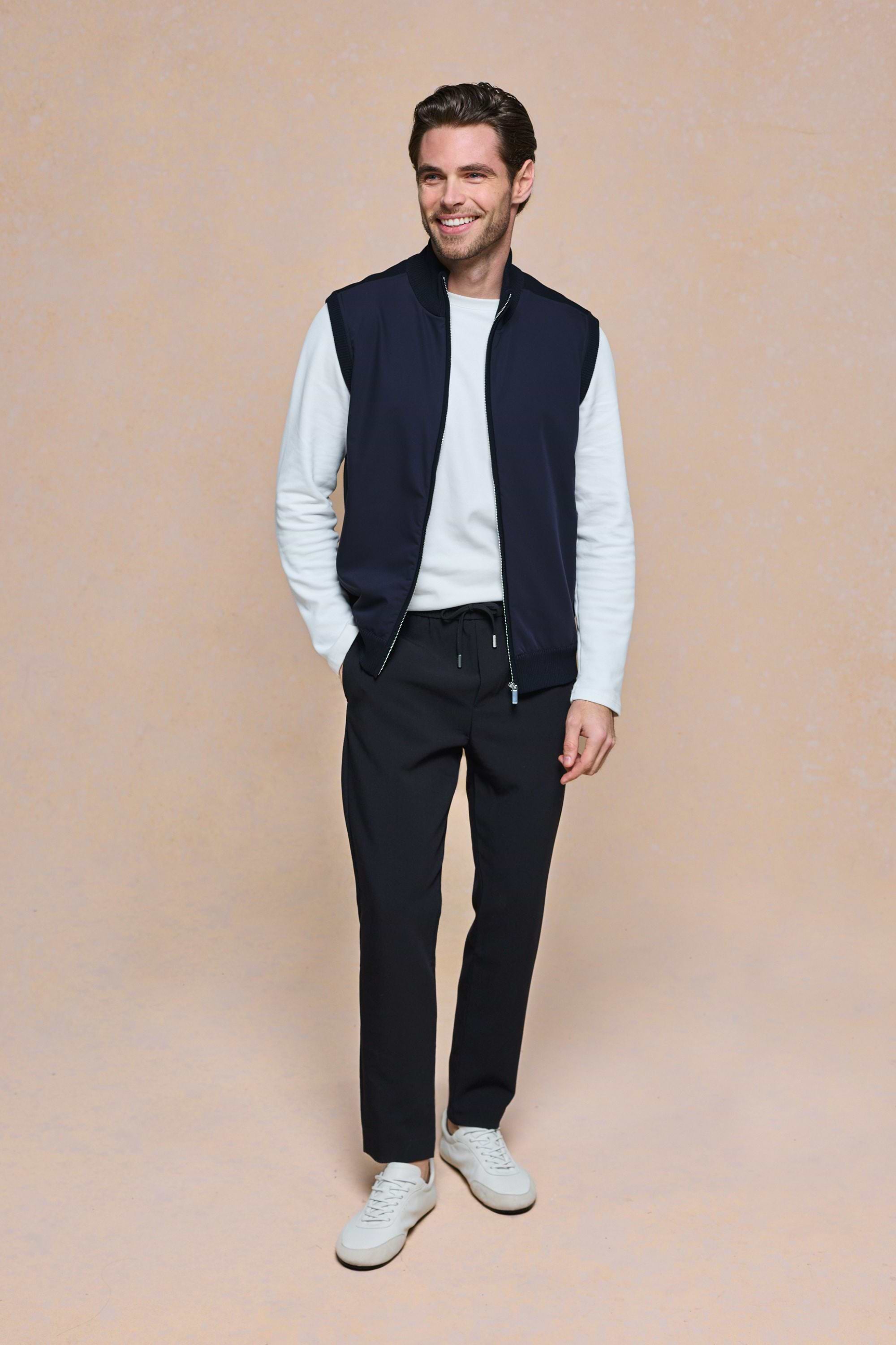 Davi Hybrid Knitted Gilet - Midnight Navy