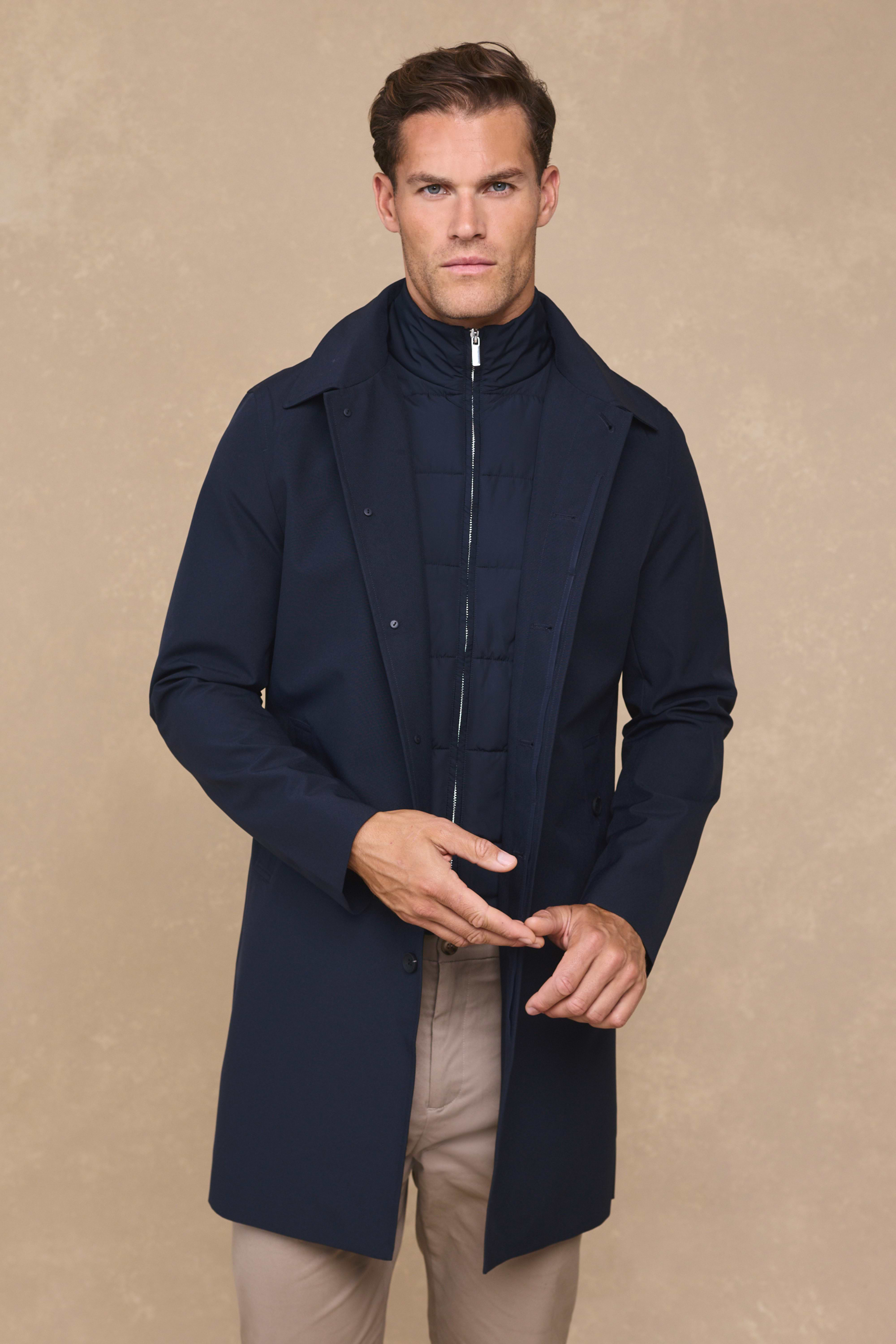 Cohen Trench Coat With Dettachable Insert - Navy