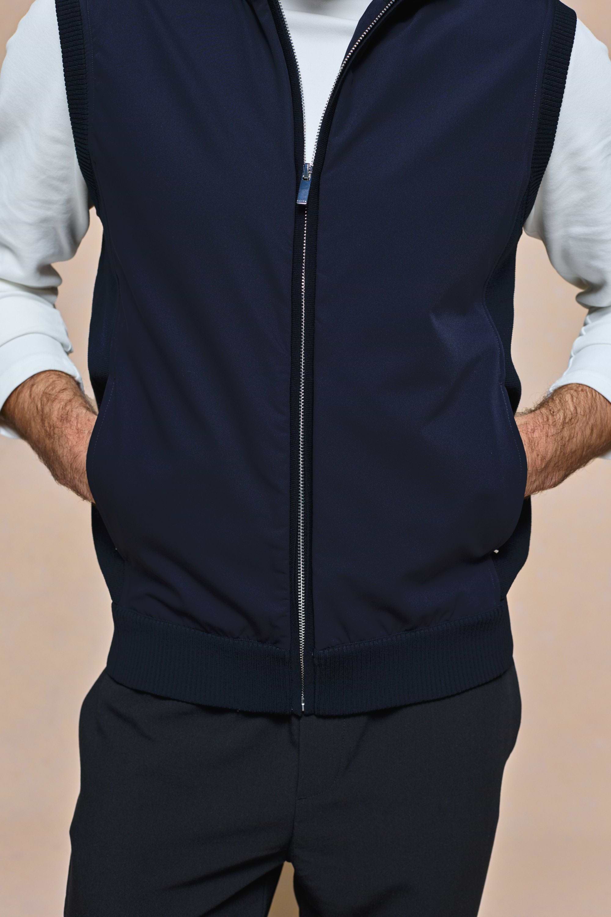 Davi Hybrid Knitted Gilet - Midnight Navy