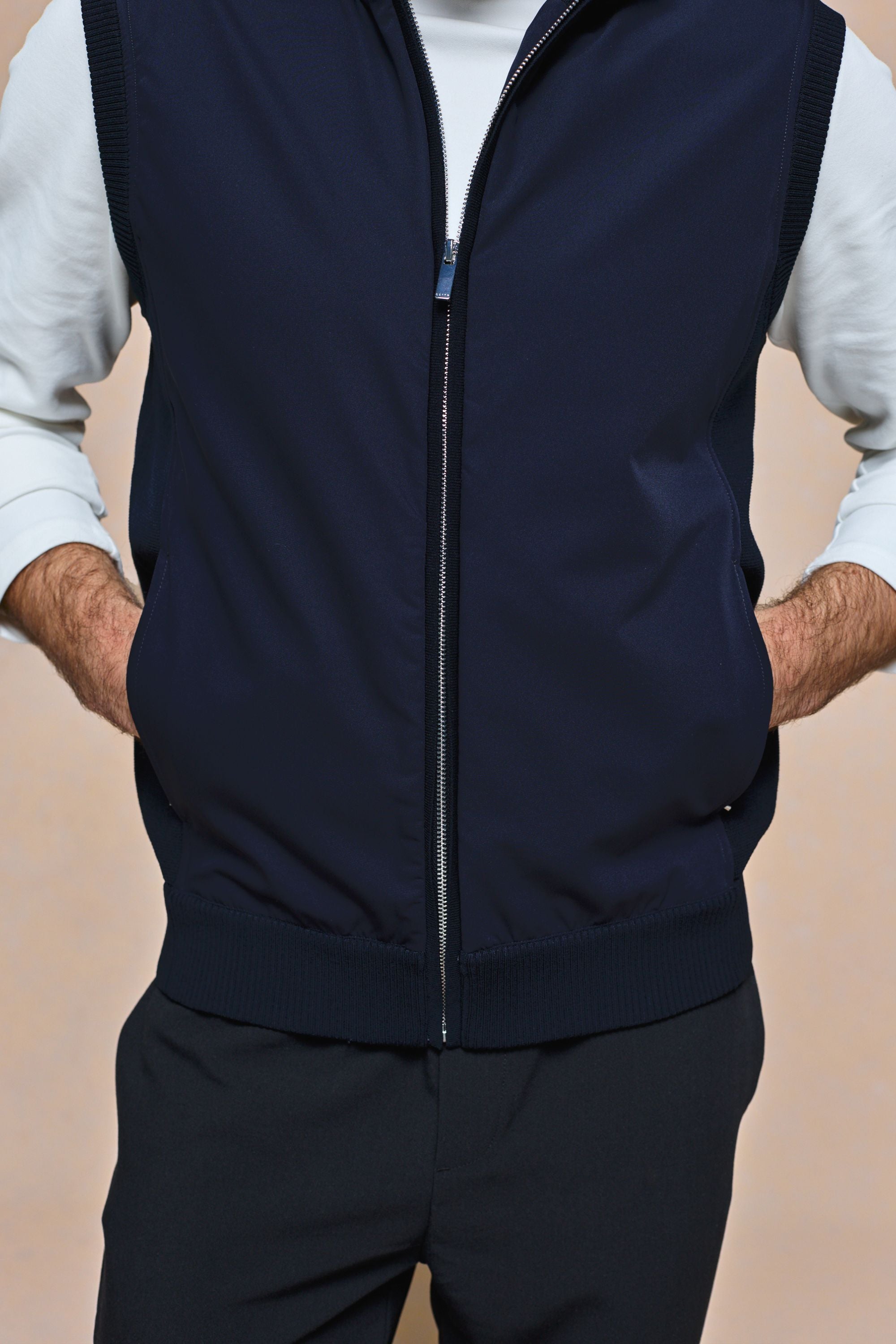 Davi Hybrid Knitted Gilet - Midnight Navy