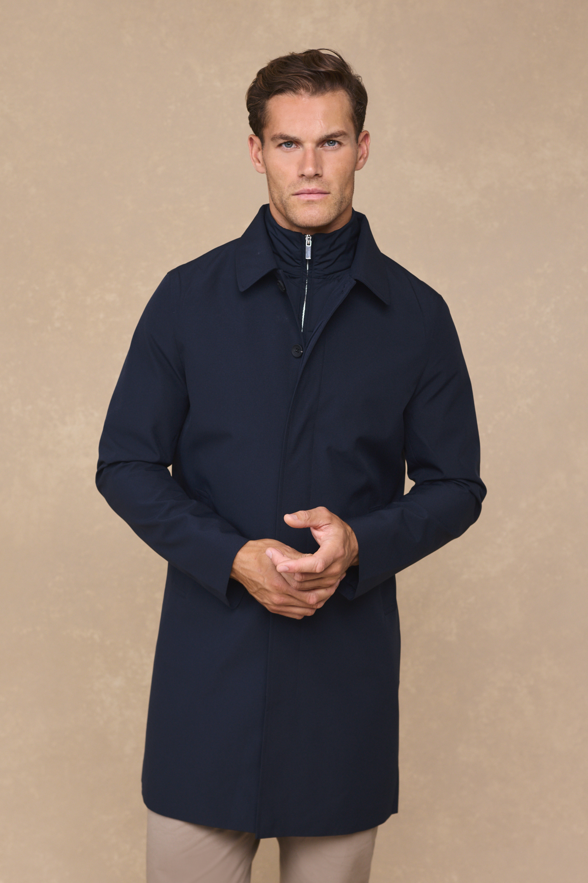 Cohen Trench Coat With Dettachable Insert - Navy