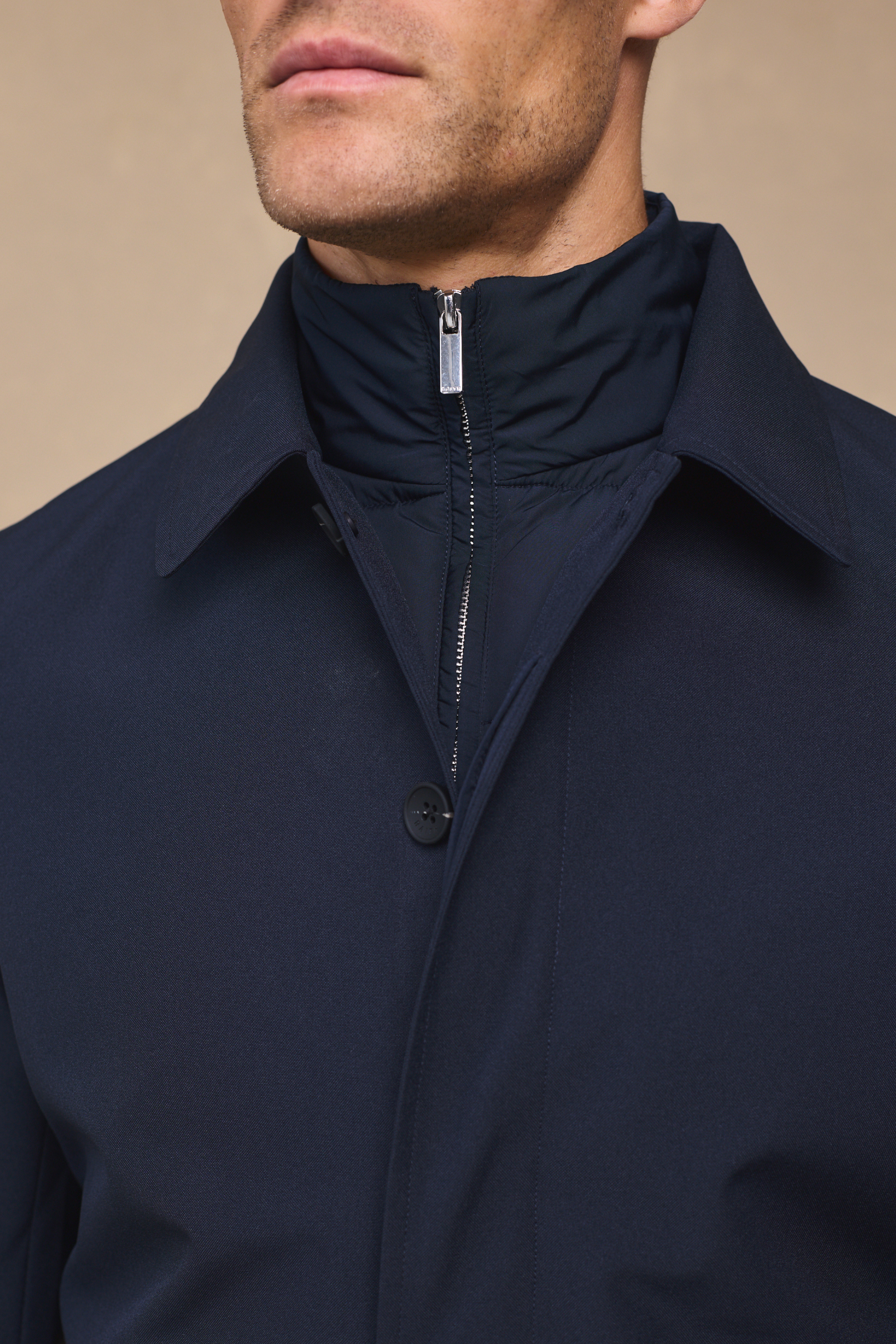 Cohen Trench Coat With Dettachable Insert - Navy