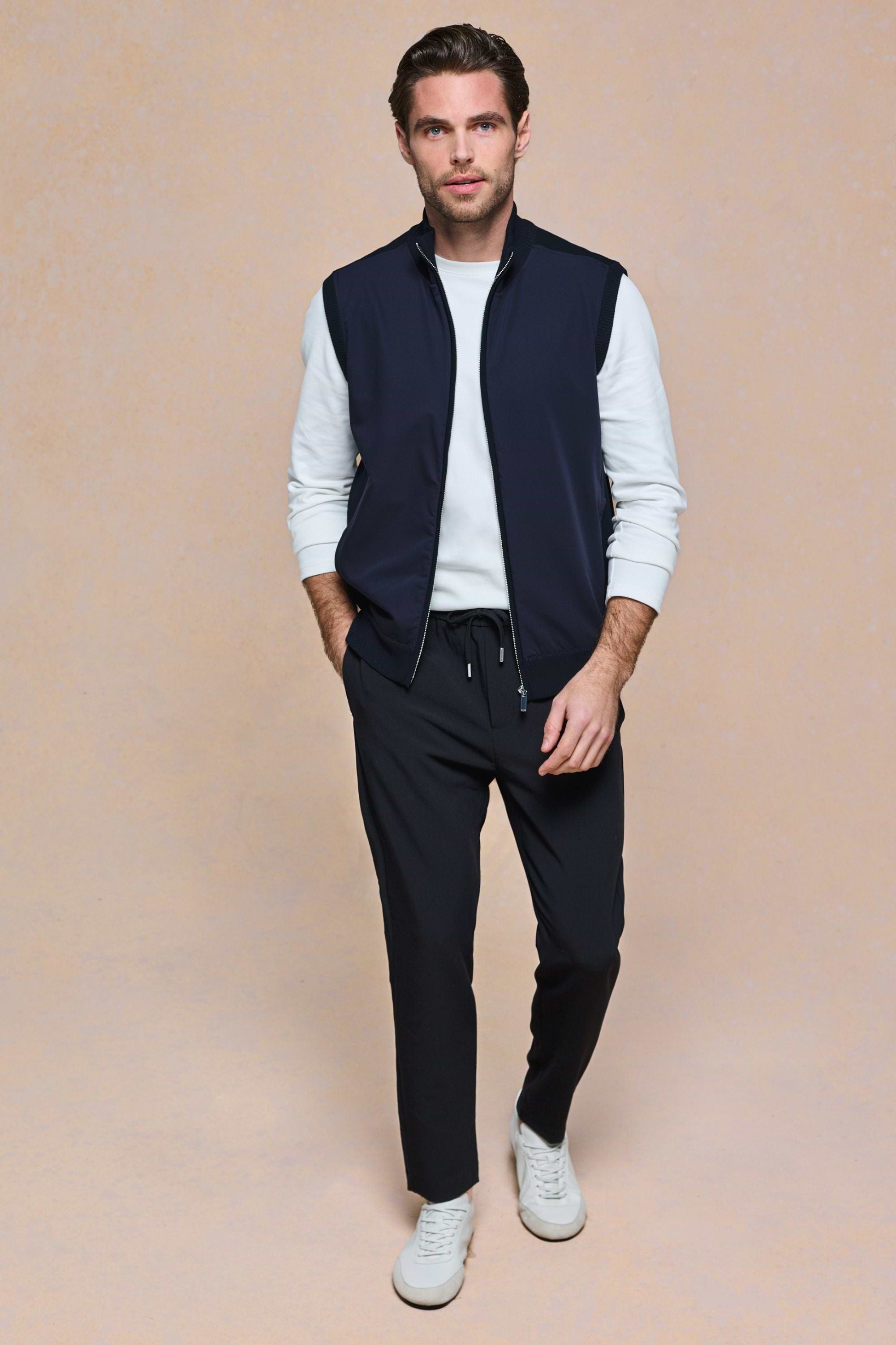 Davi Hybrid Knitted Gilet - Midnight Navy