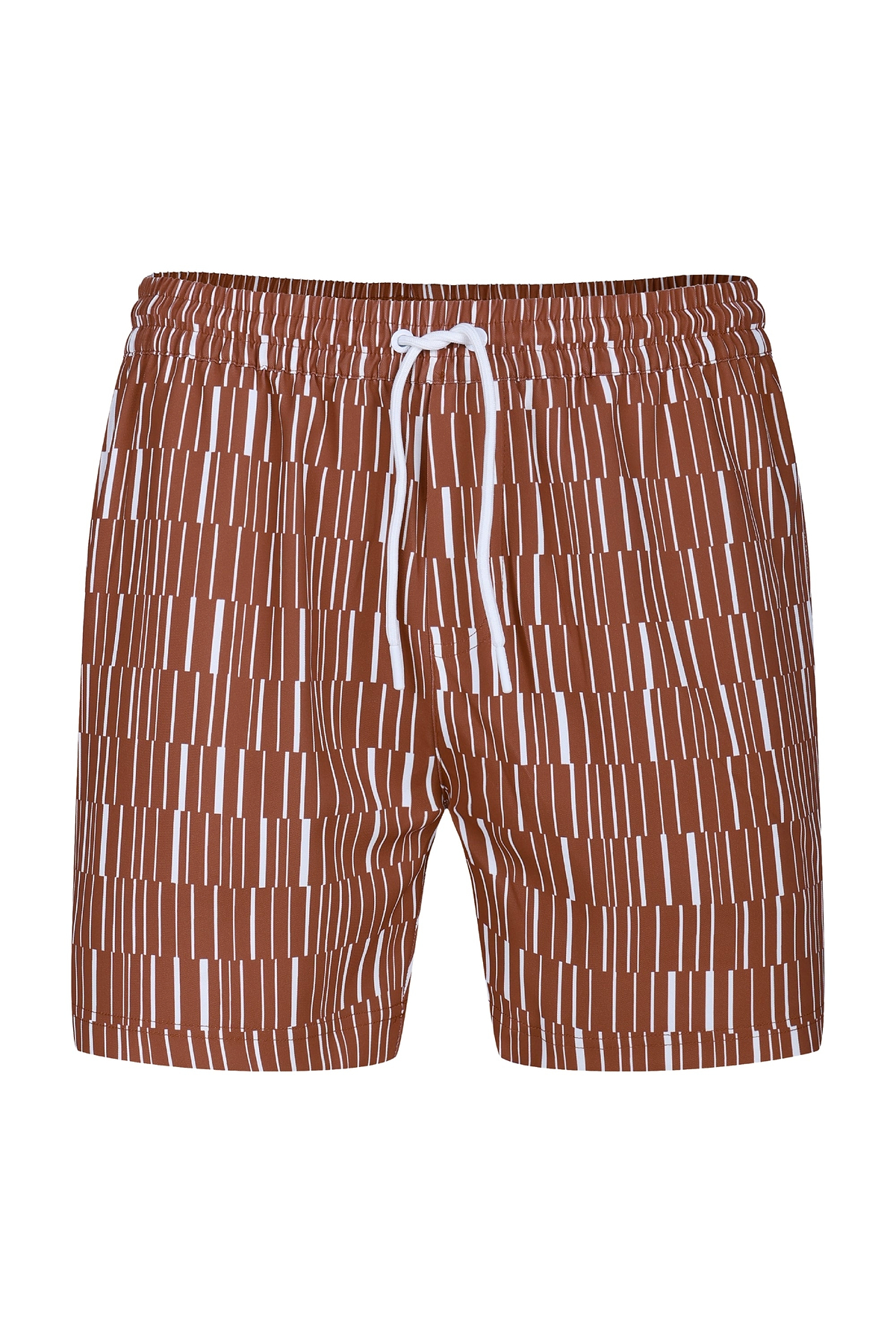 Chalco Elasticated Waist Swim Short - Rust/Ecru