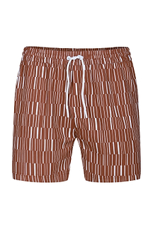 Chalco Elasticated Waist Swim Short - Rust/Ecru