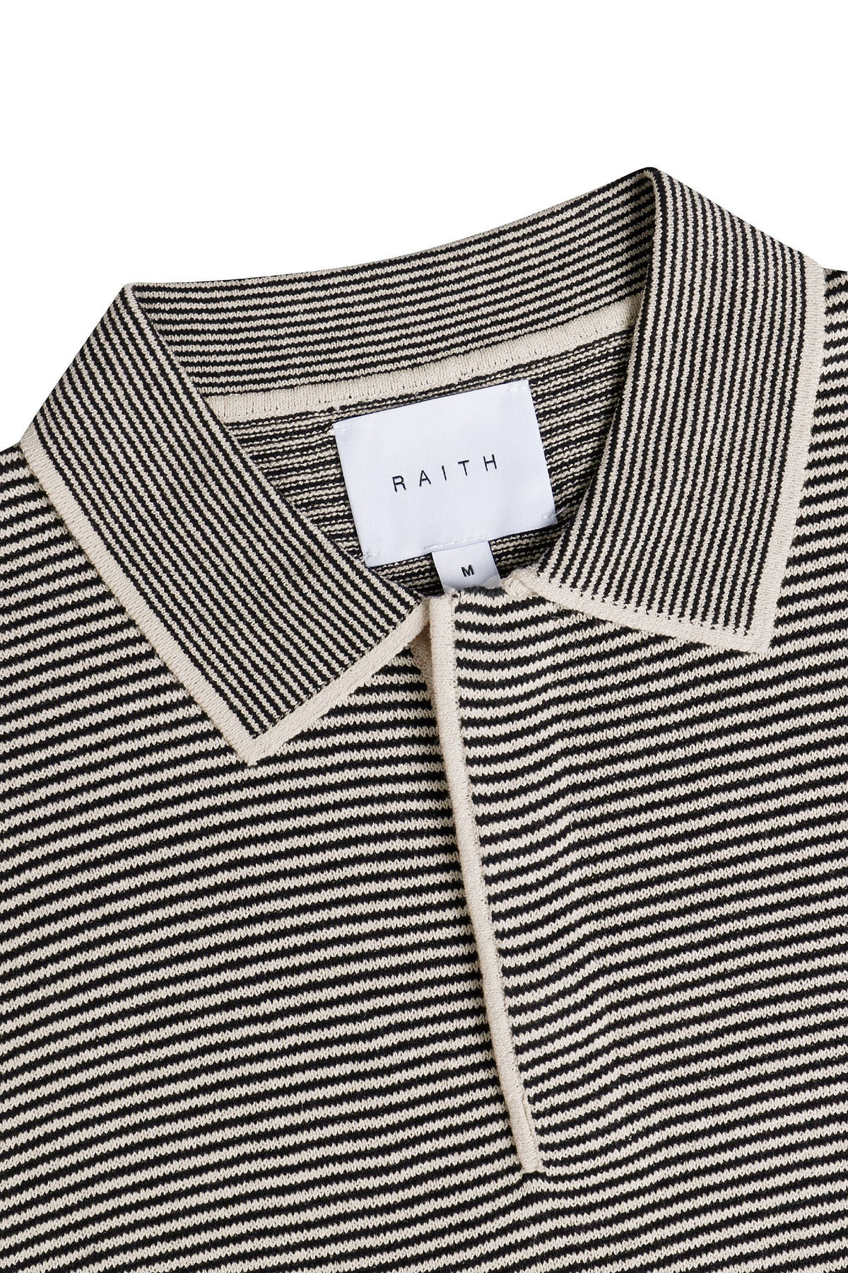 Felipe Contrast Hems Striped Linen Half Placket Polo - Beige/Black