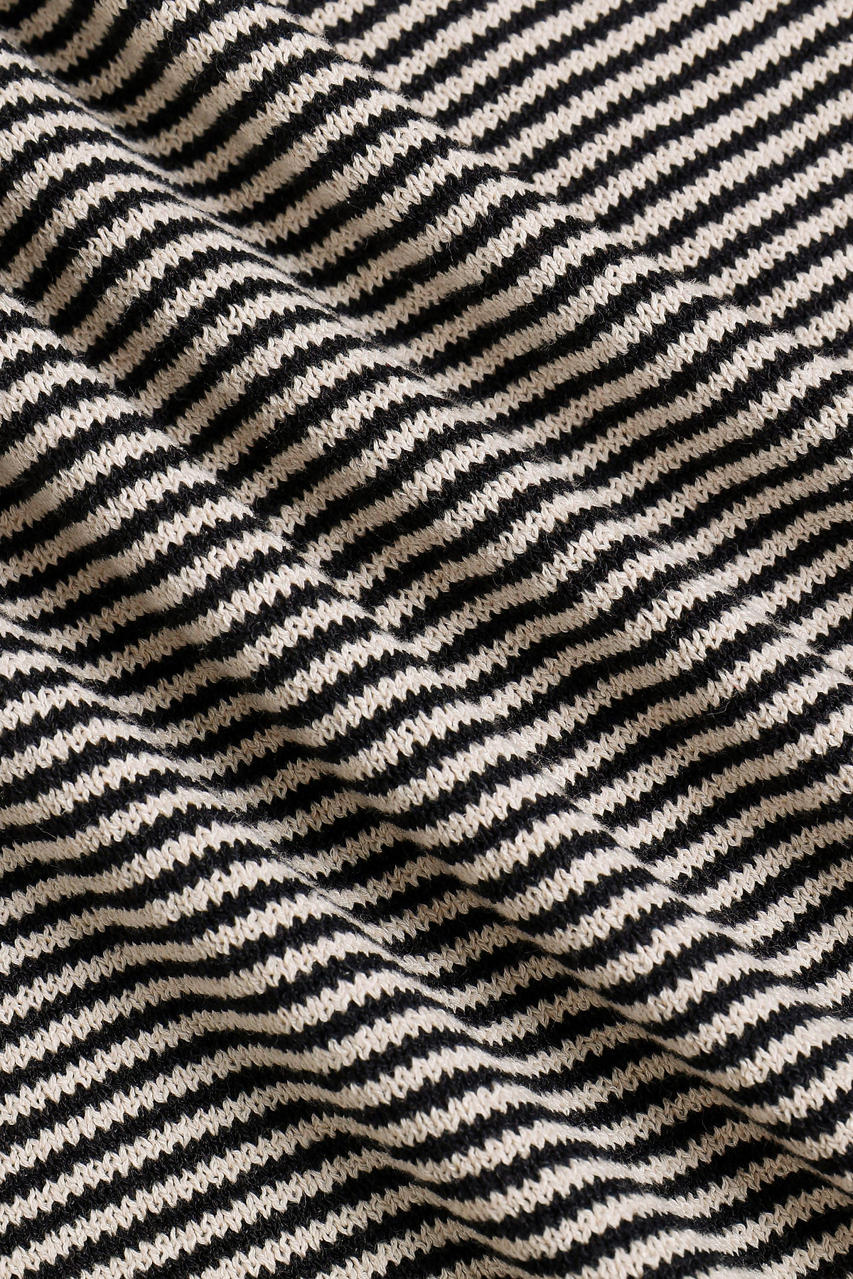 Felipe Contrast Hems Striped Linen Half Placket Polo - Beige/Black