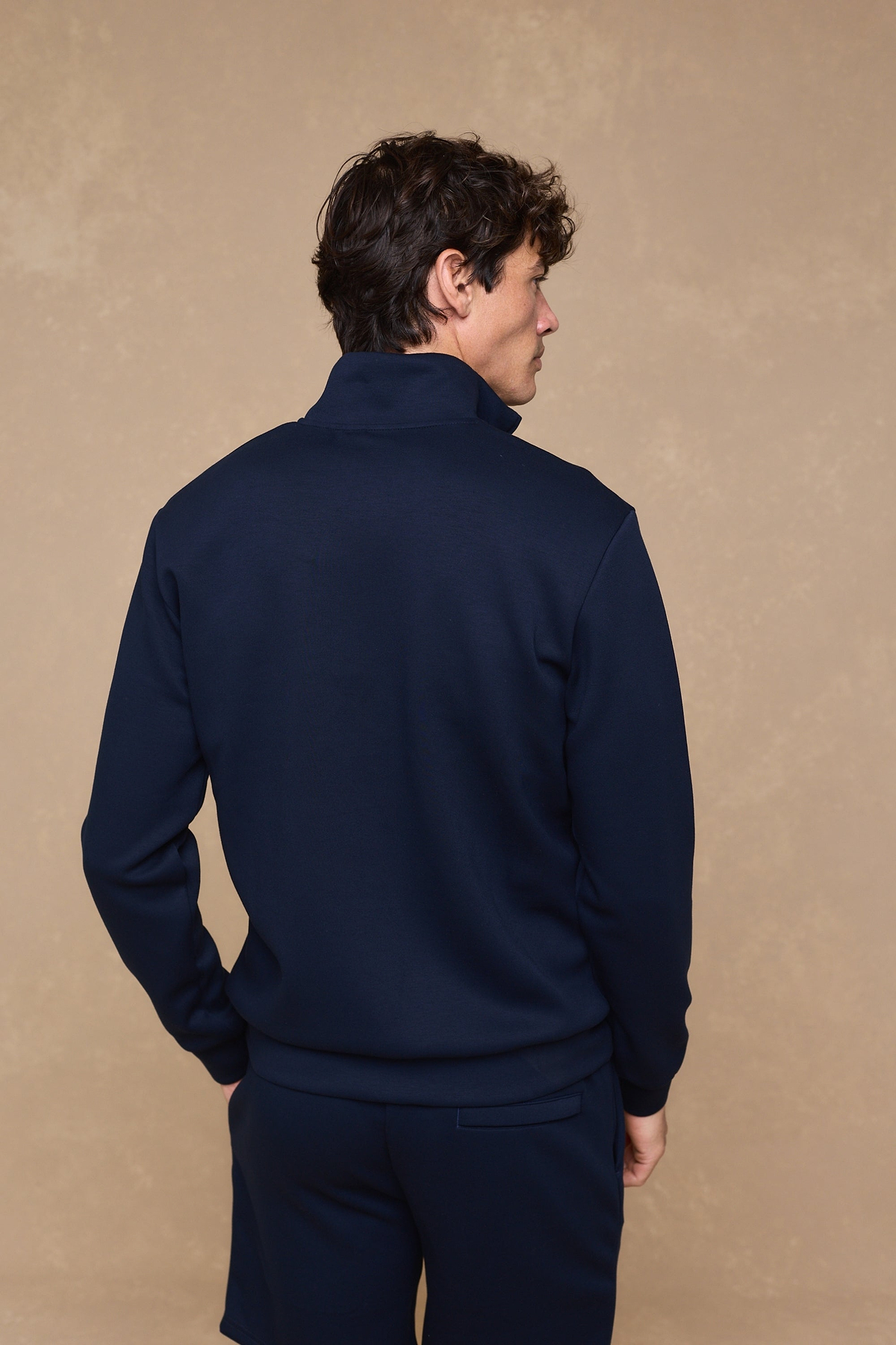 Luxe Zip Through Jacket - Navy