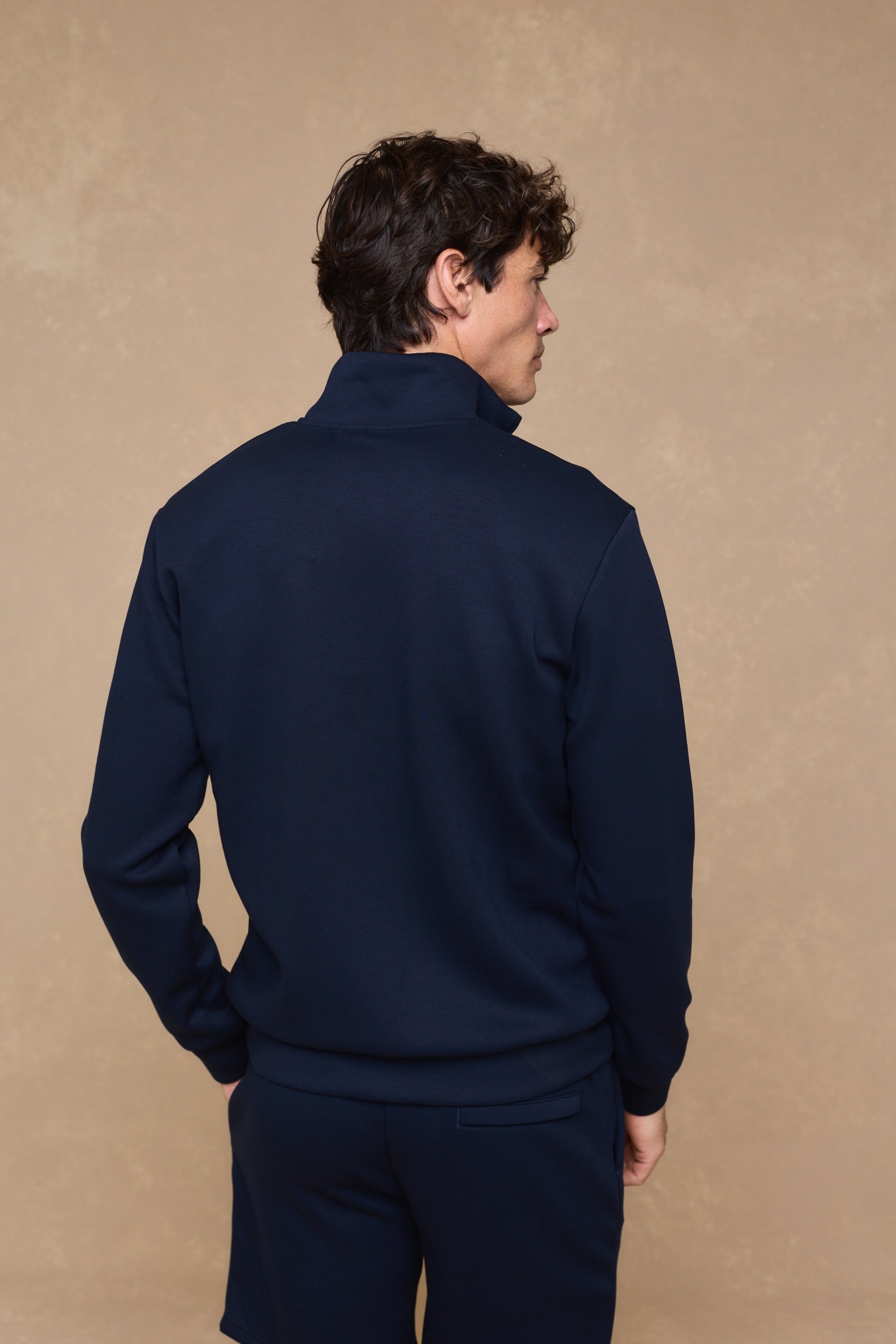 Luxe Zip Through Jacket - Navy