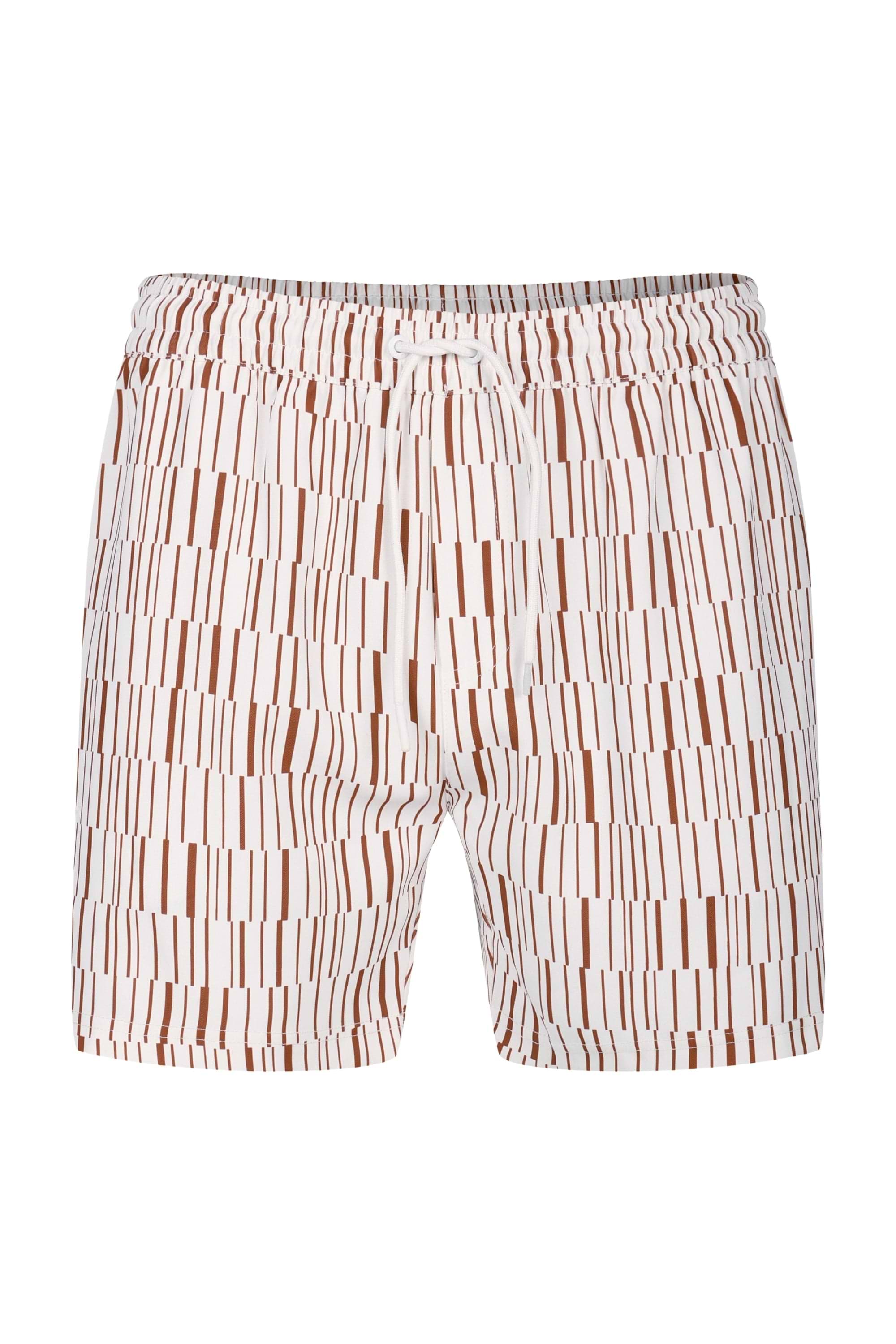 Chalco Elasticated Waist Swim Short - Ecru/Rust