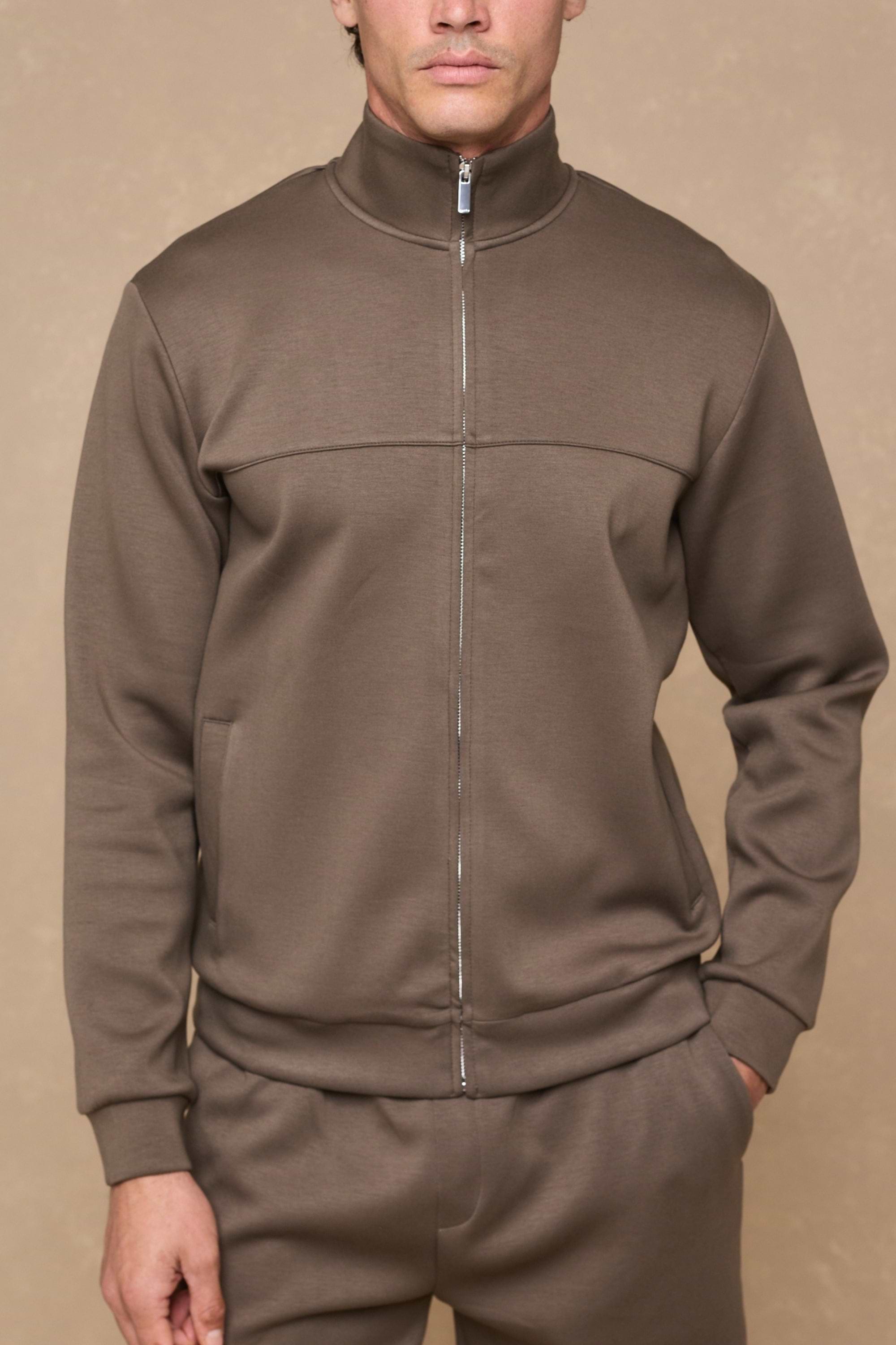 Luxe Zip Through Jacket - Burnt Olive