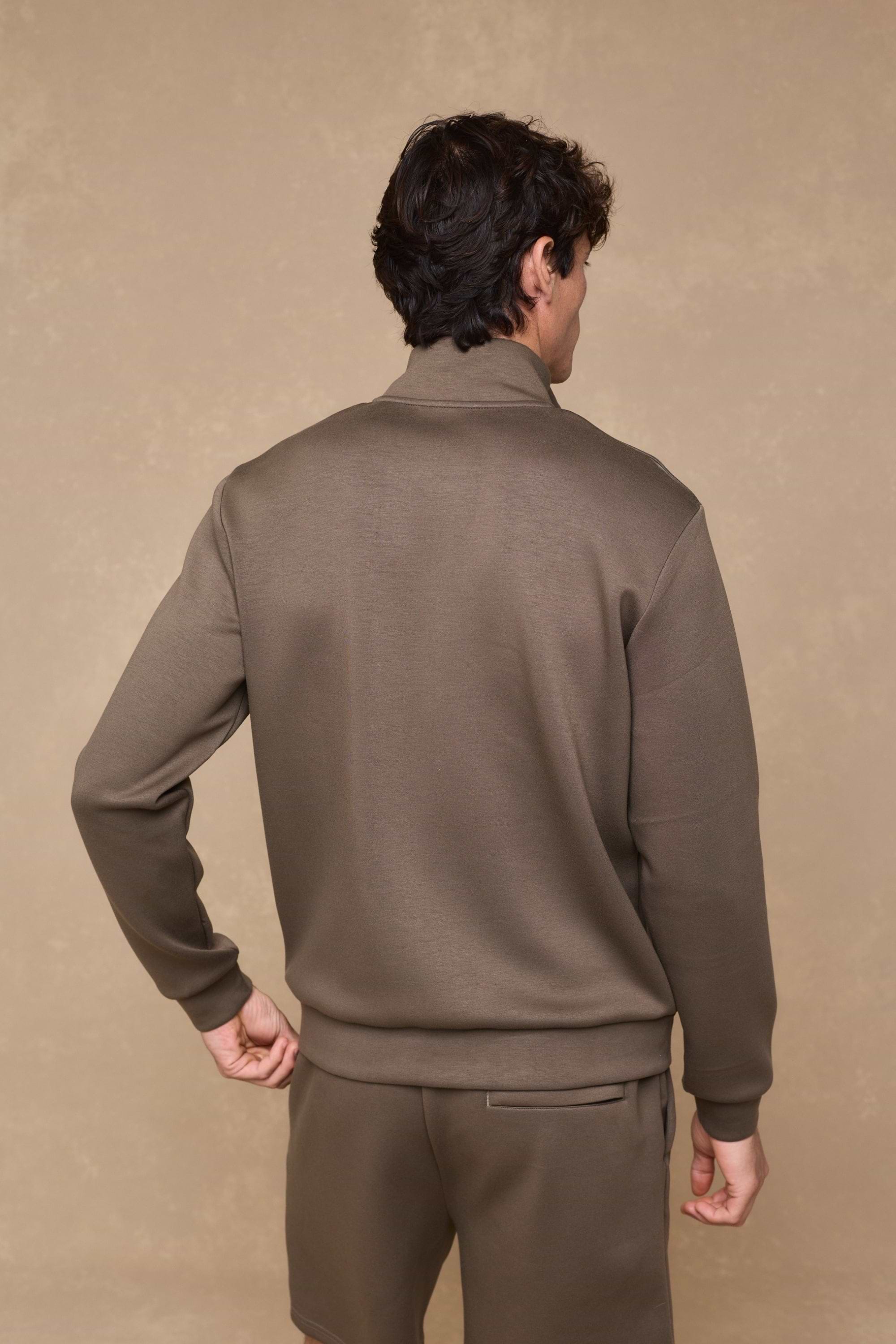 Luxe Zip Through Jacket - Burnt Olive