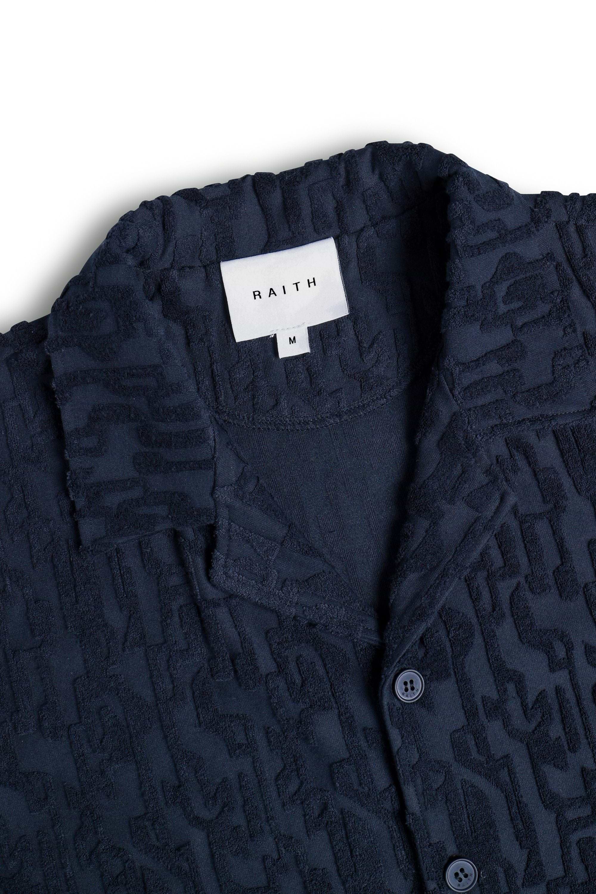 Fausto Flocked Top - Navy