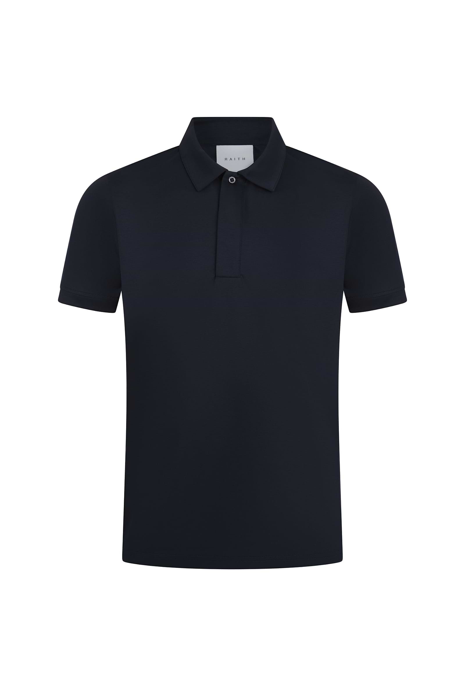 Santi Mercerisiertes Poloshirt – Marineblau