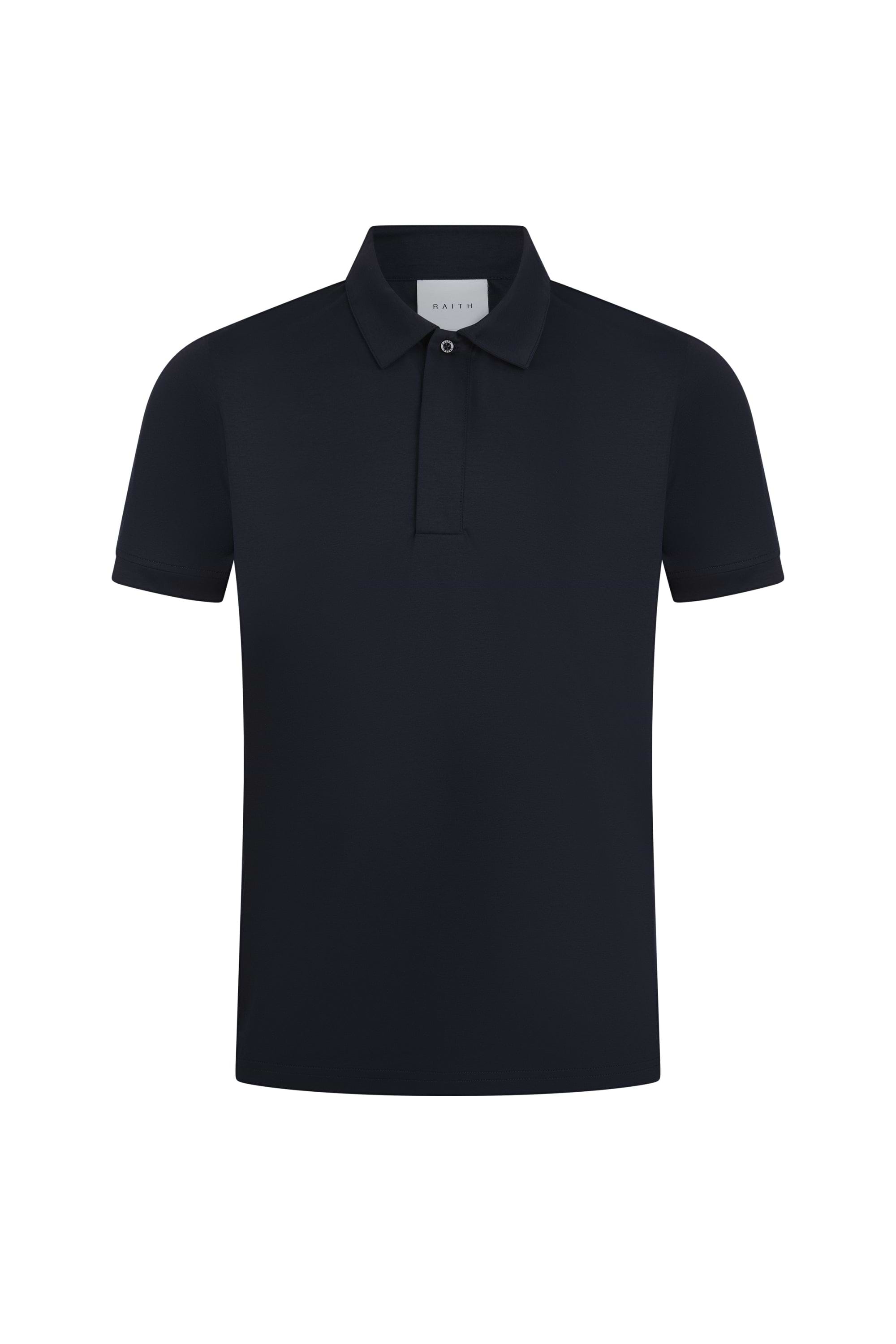 Santi Mercerisiertes Poloshirt – Marineblau