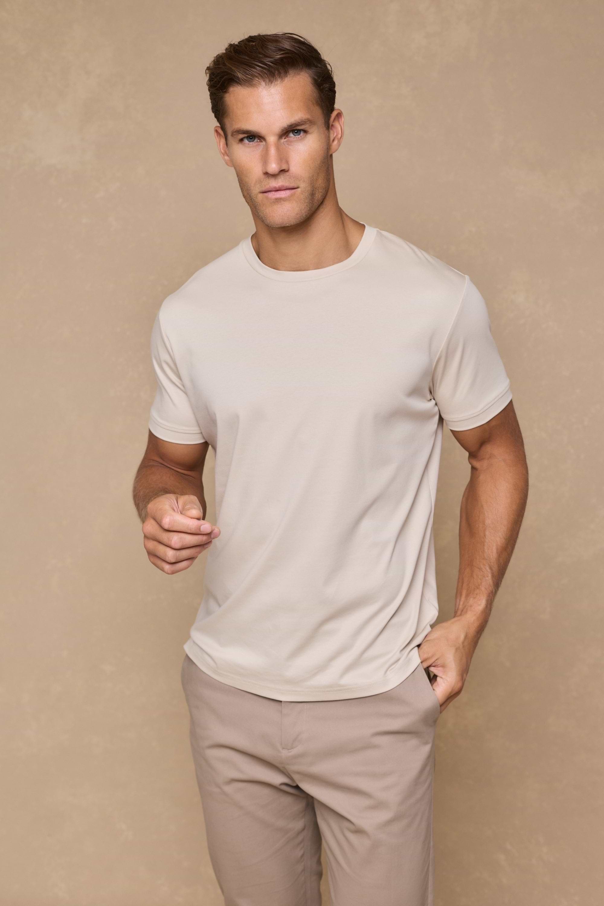 Luxe Mercerised T-Shirt - Beige