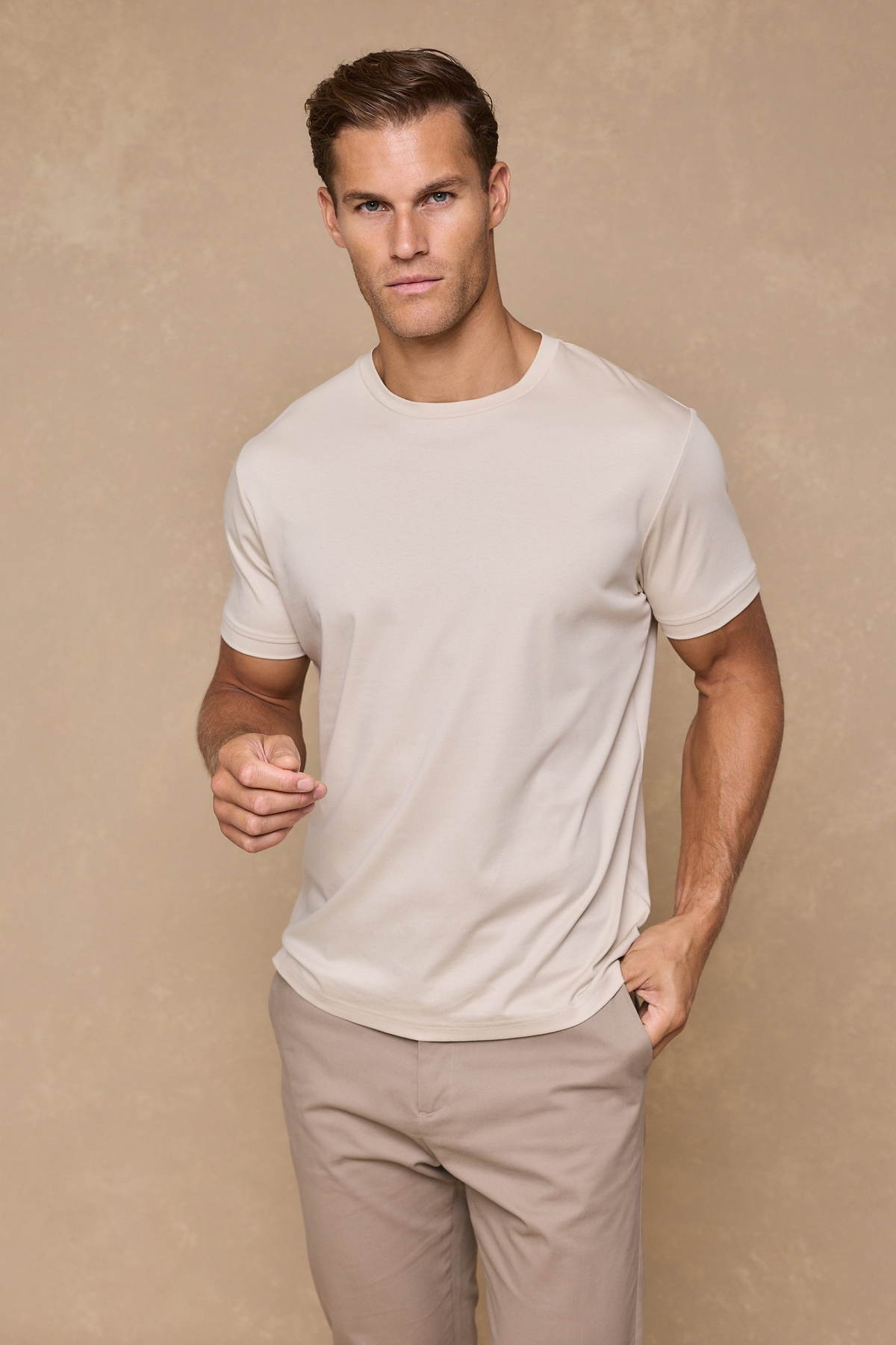 Luxe Mercerised T-Shirt - Beige