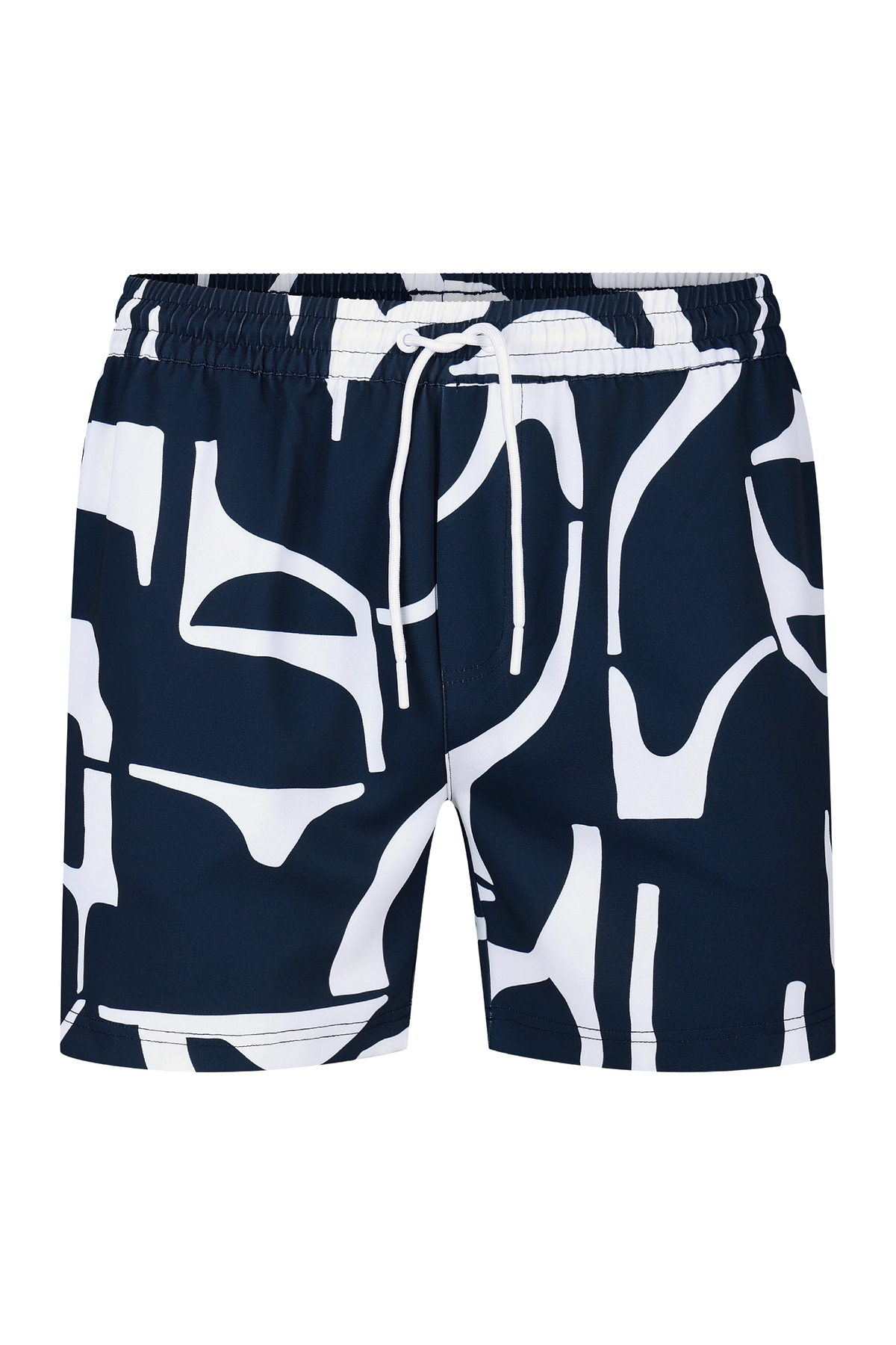 Massira Elasticated Waist Swim Short - Navy/Ecru