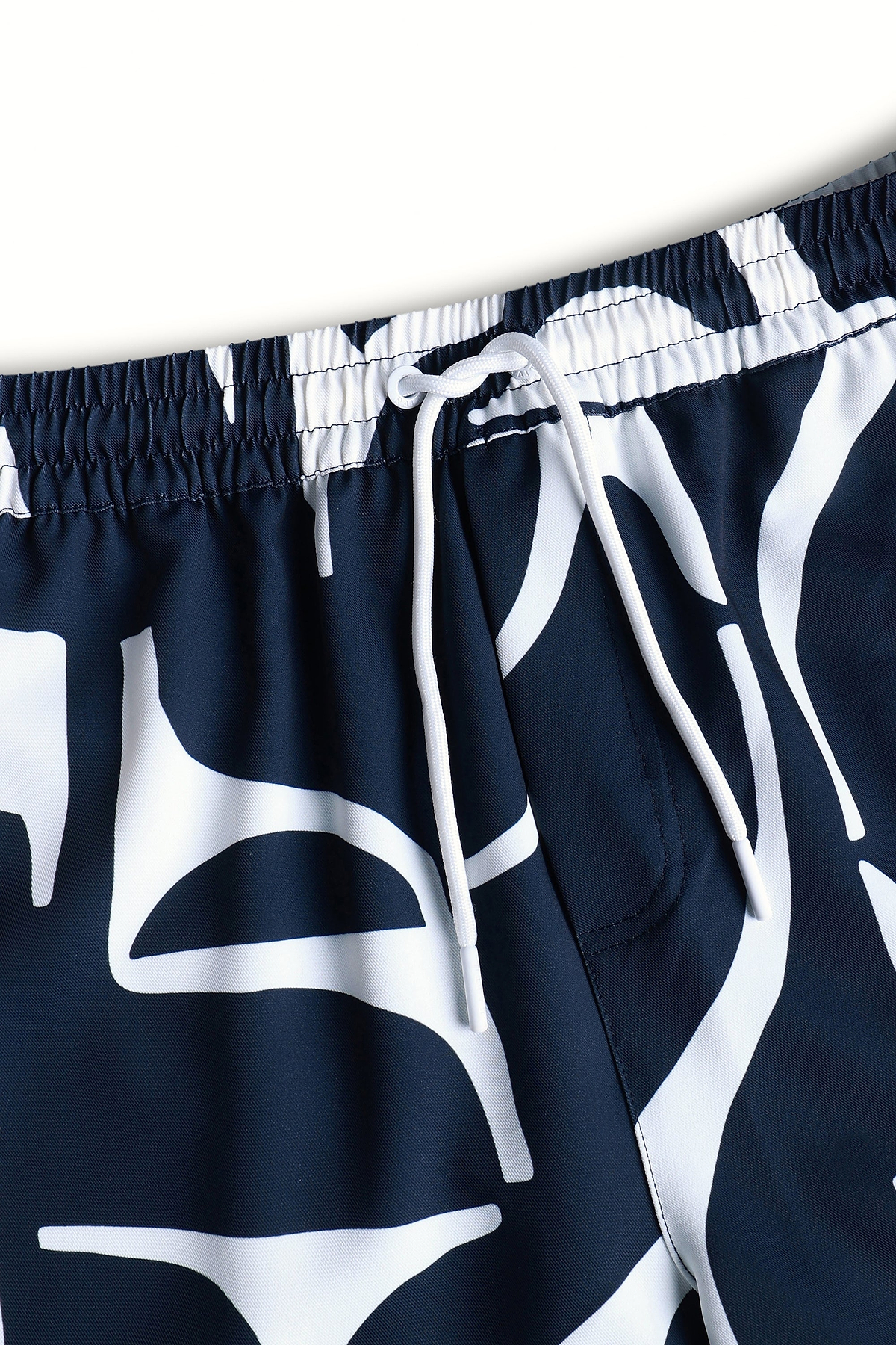 Massira Elasticated Waist Swim Short - Navy/Ecru