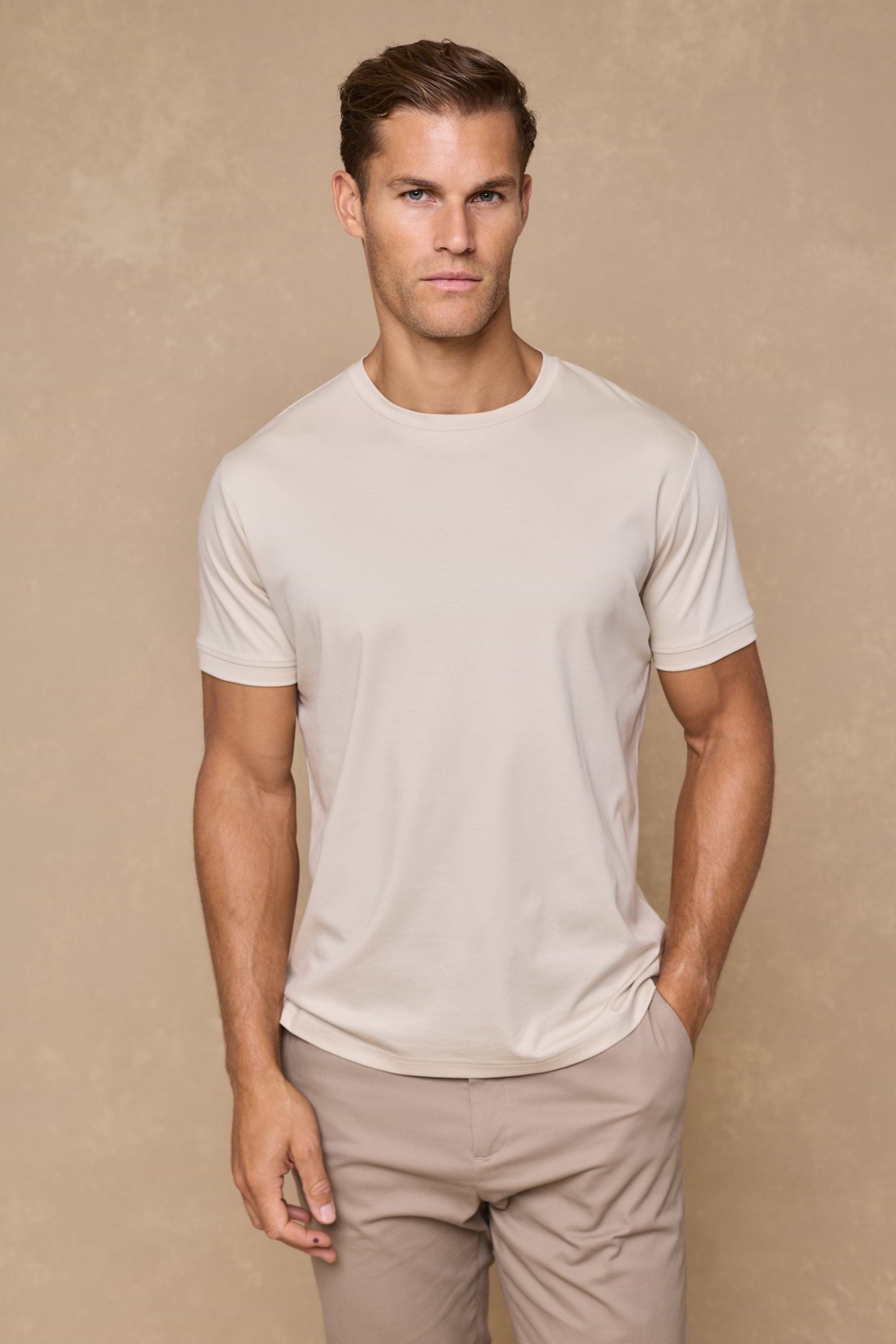Luxe Mercerised T-Shirt - Beige