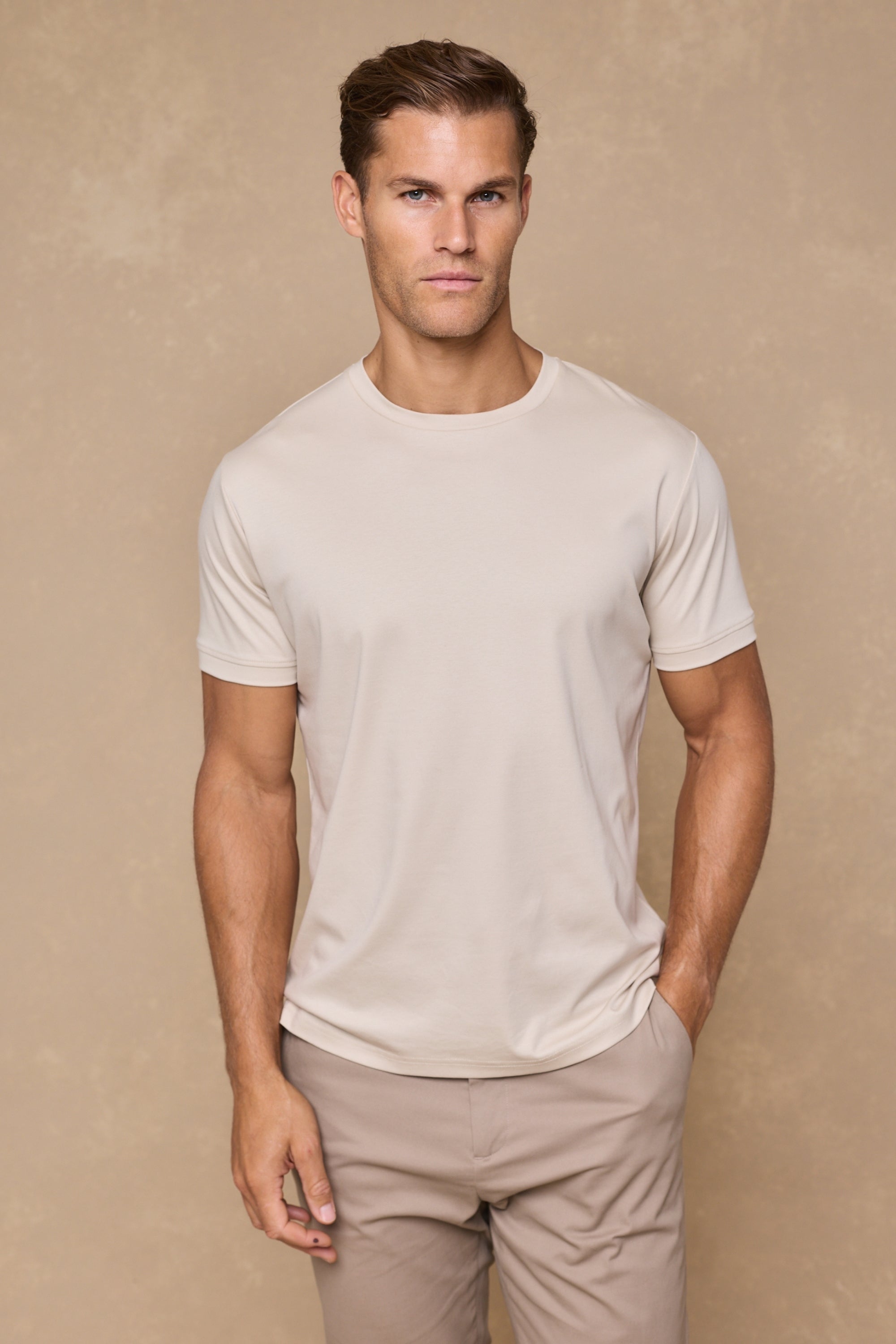 Luxe Mercerised T-Shirt - Beige