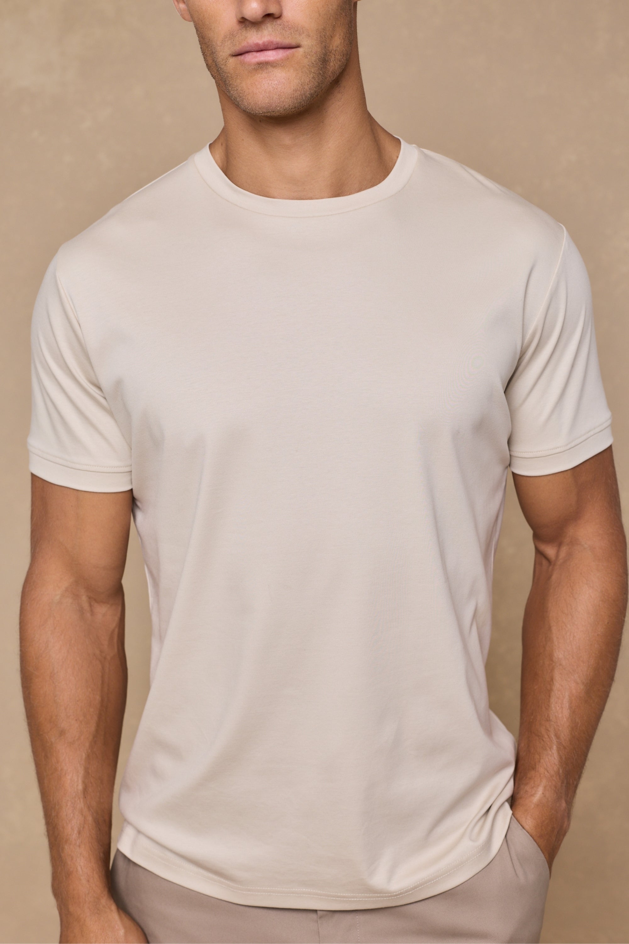 Luxe Mercerised T-Shirt - Beige