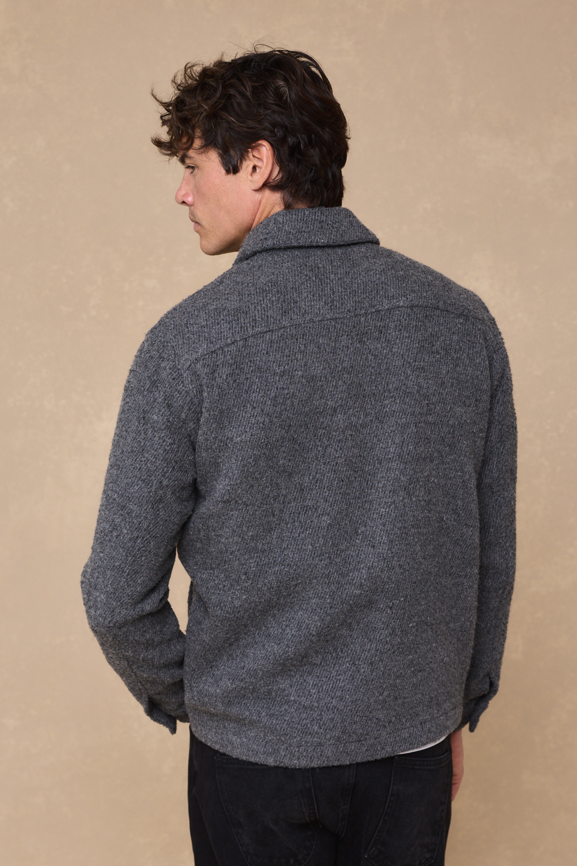 Reid Zip Thru Overshirt - Charcoal