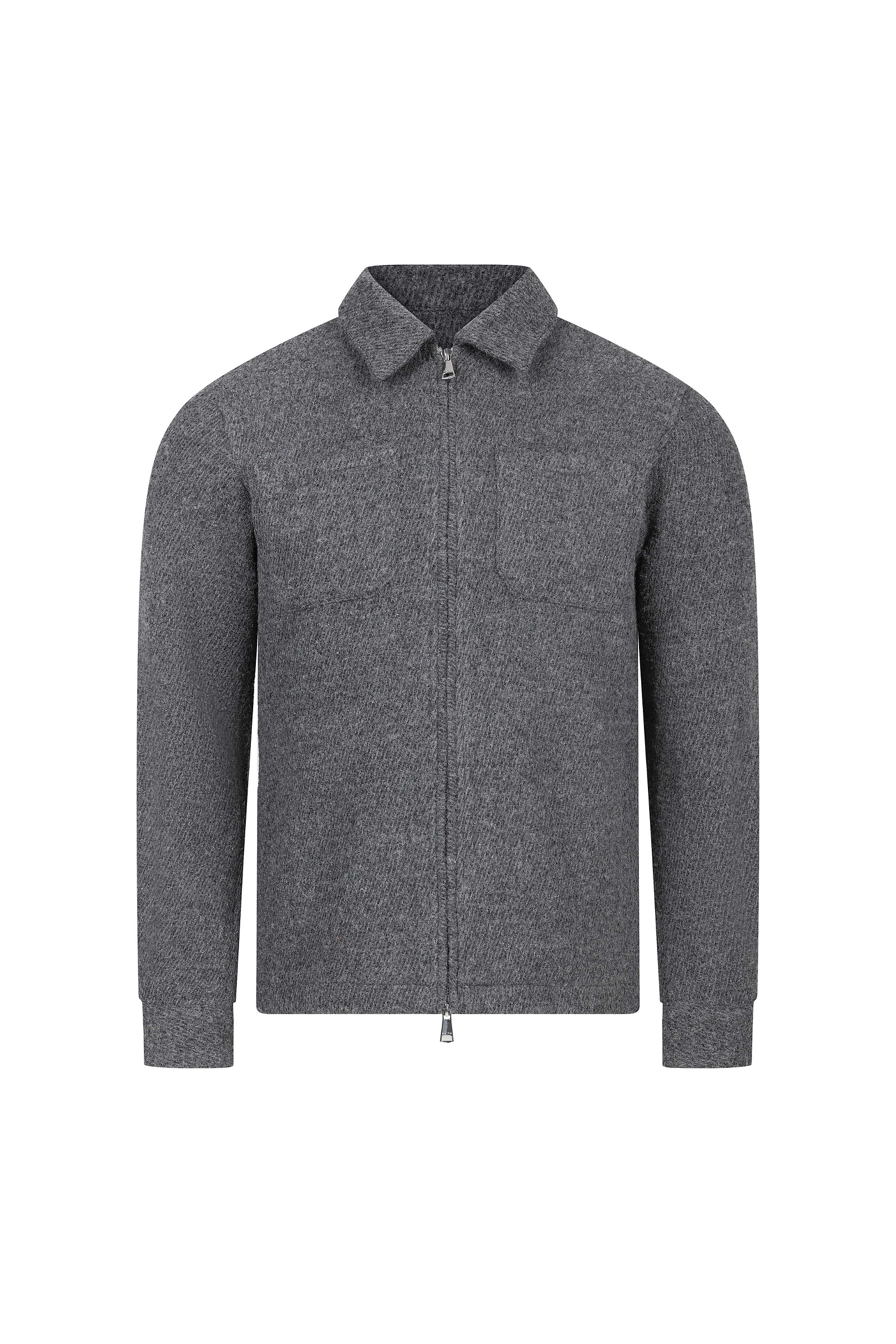 Reid Zip Through Overshirt - Charcoal