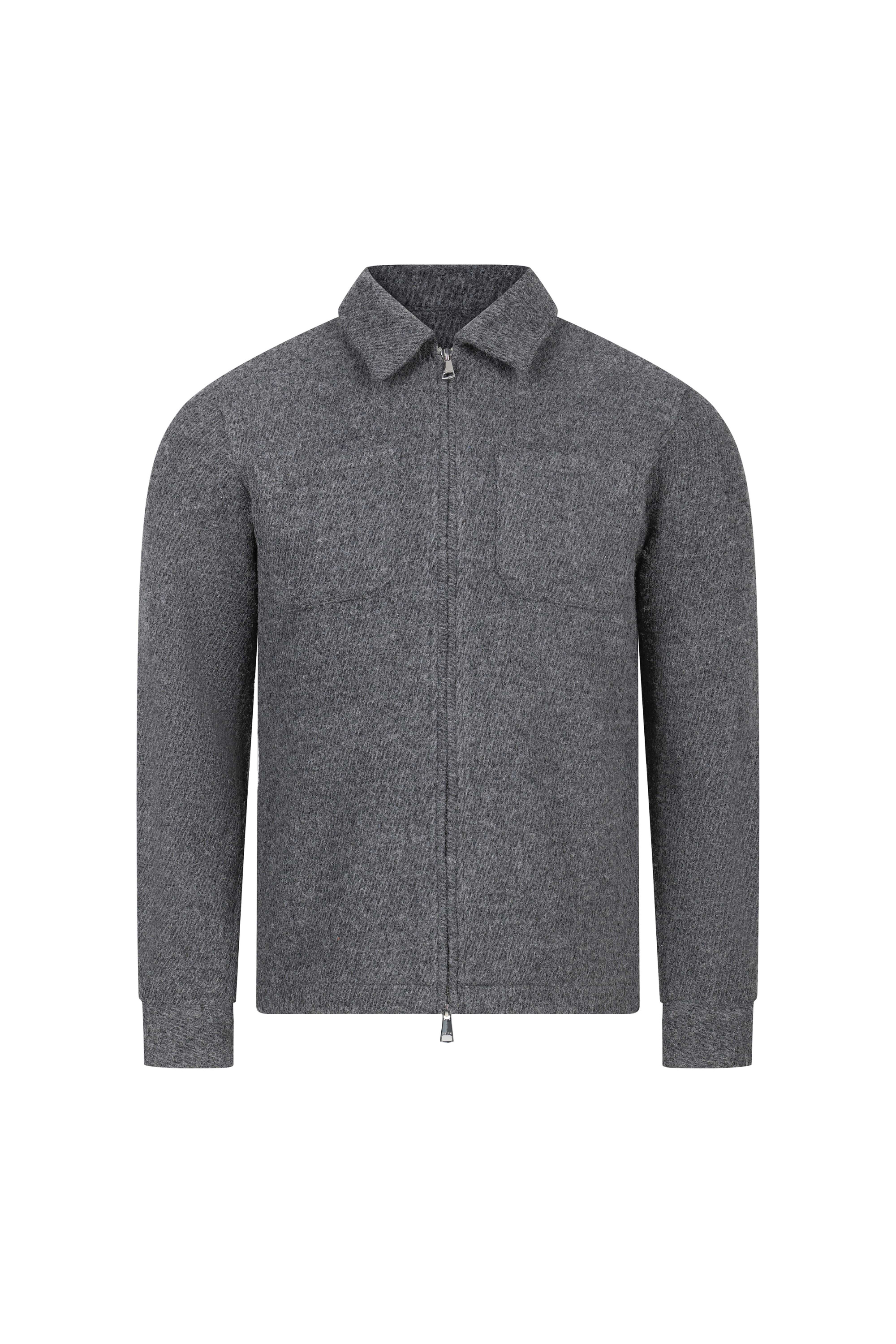 Reid Zip Thru Overshirt - Charcoal