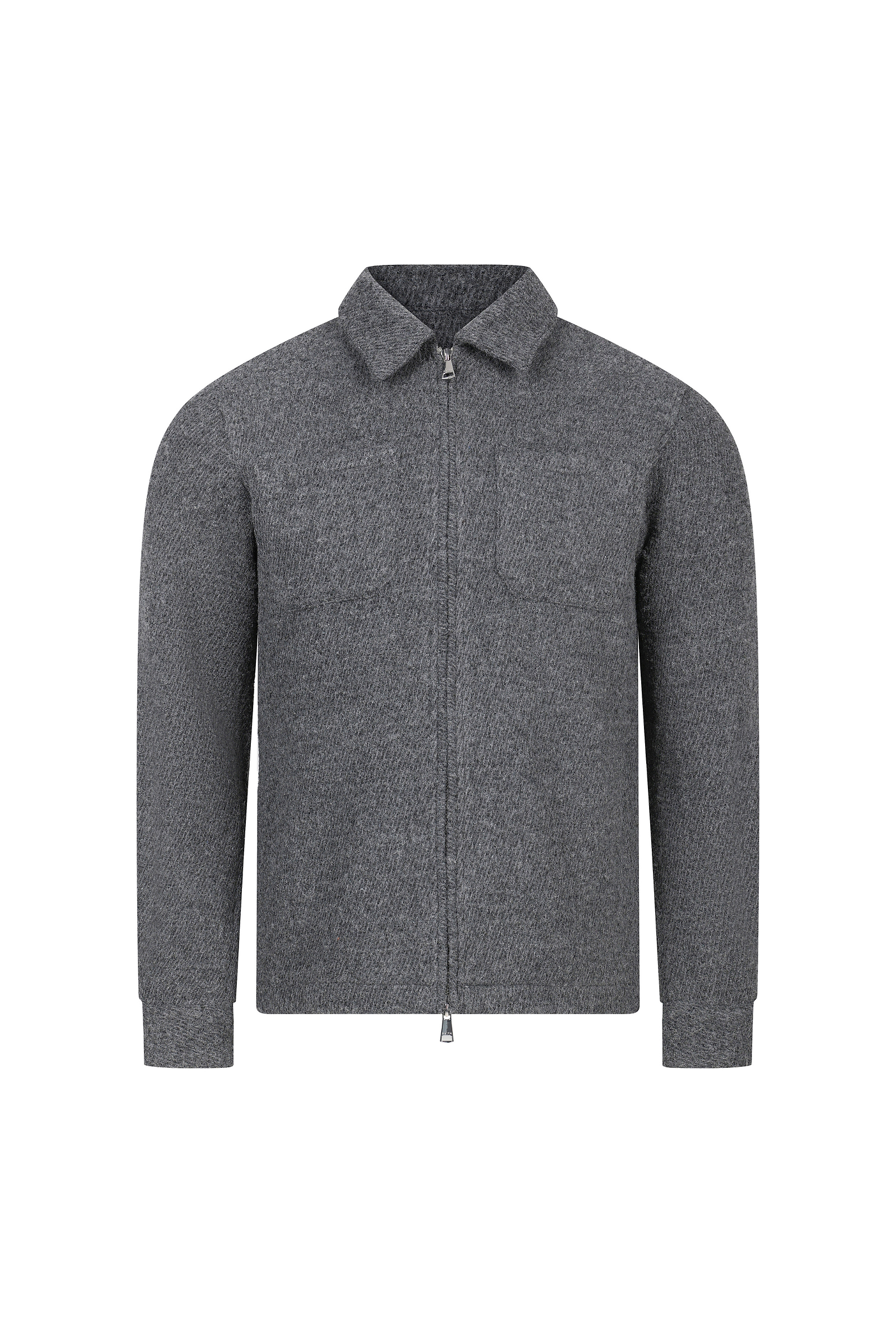 Reid Zip Through Overshirt - Charcoal