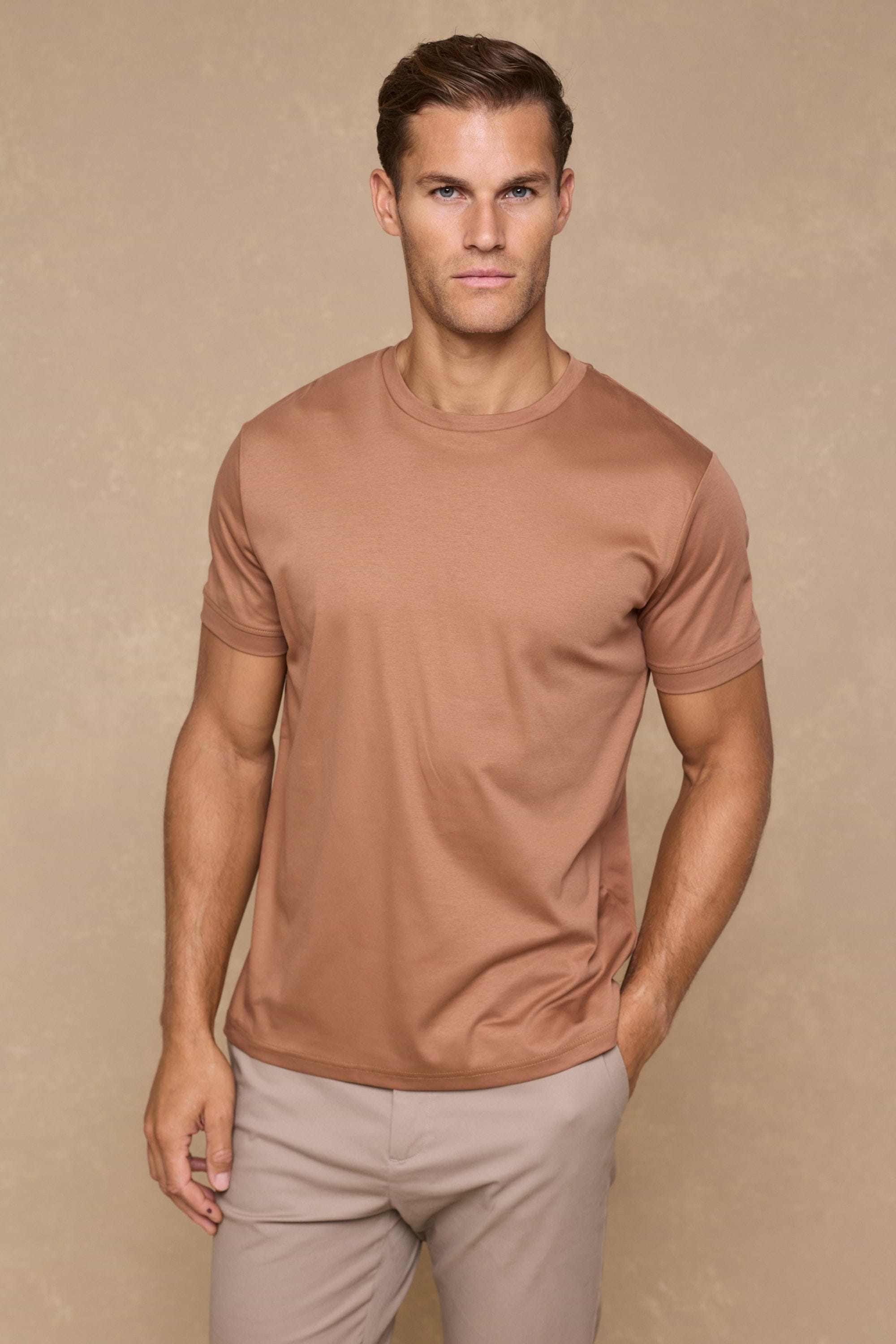 Luxe Mercerised T-Shirt - Rust Orange
