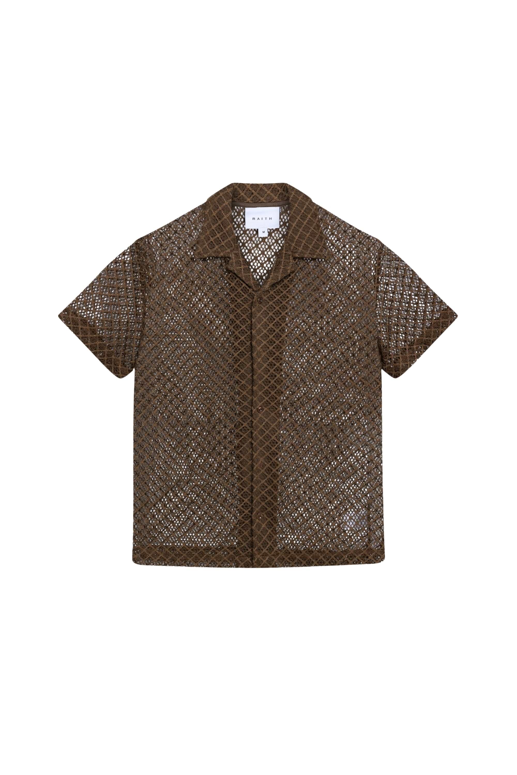 Marcelo Short Sleeve Lace Shirt - Brown