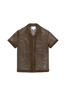 Marcelo Short Sleeve Lace Shirt - Brown
