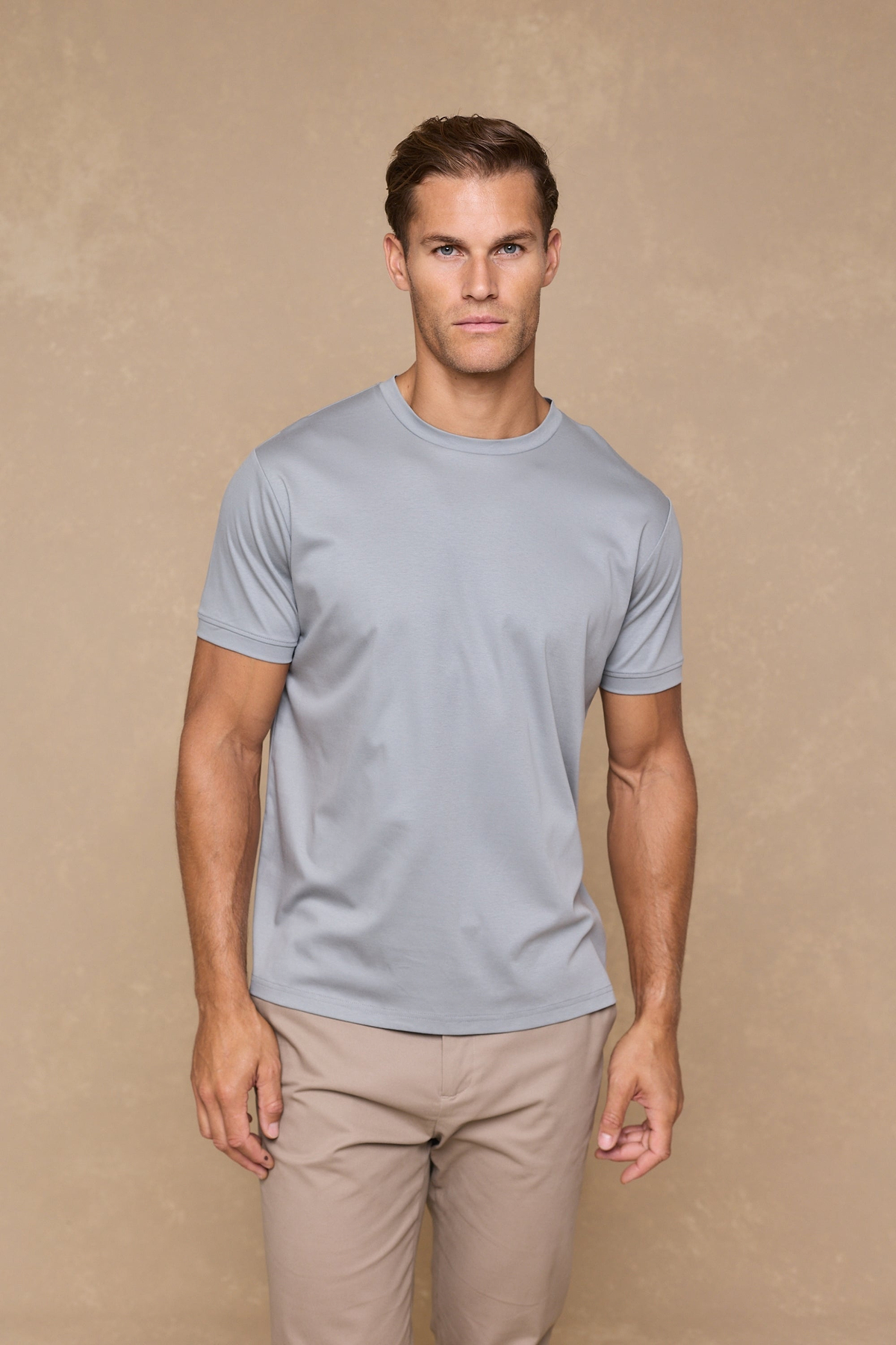 Luxe Mercerised T-Shirt - Light Pewter Blue