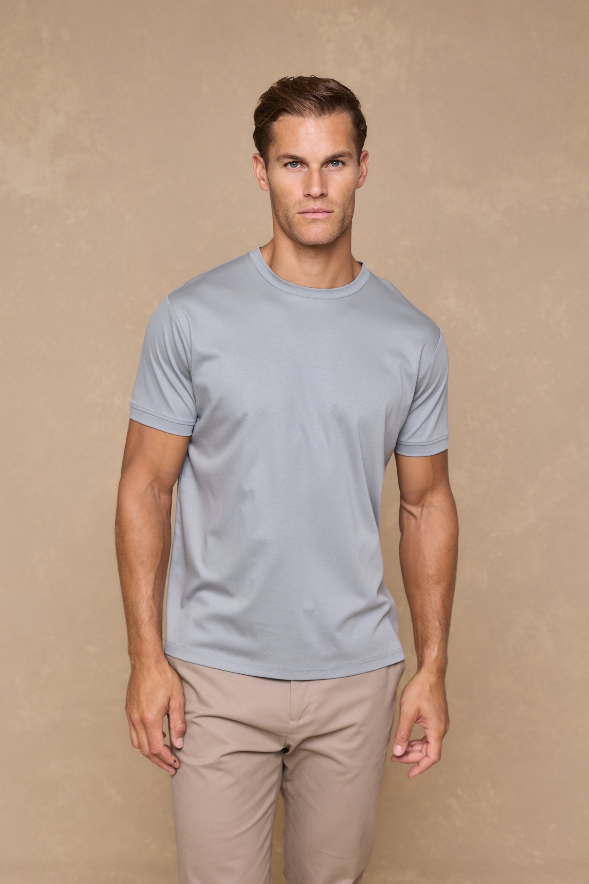 Luxe Mercerised T-Shirt - Light Pewter Blue