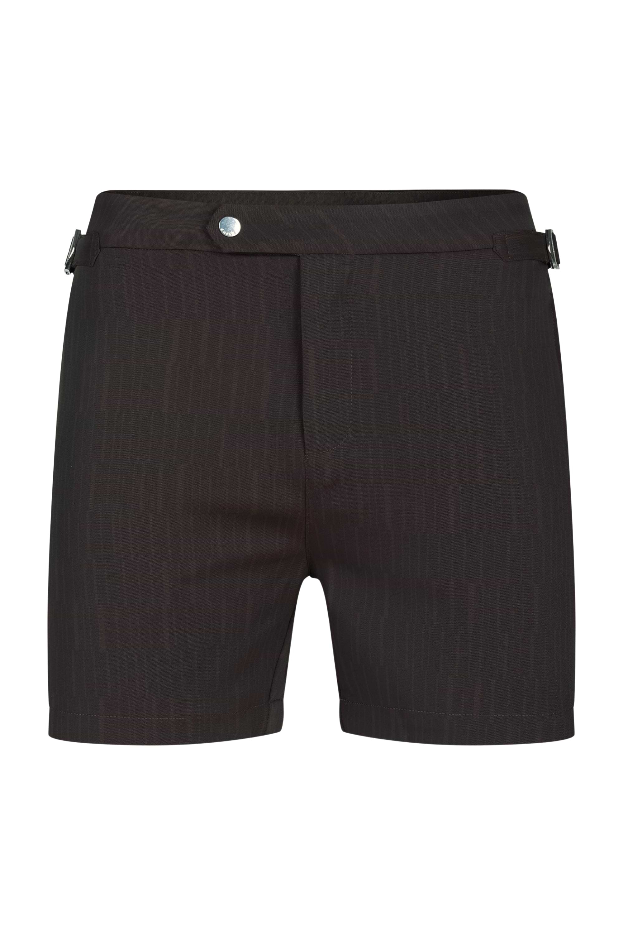 Silas Tailored Swim Short With Adjusters - Brown/Light Brown
