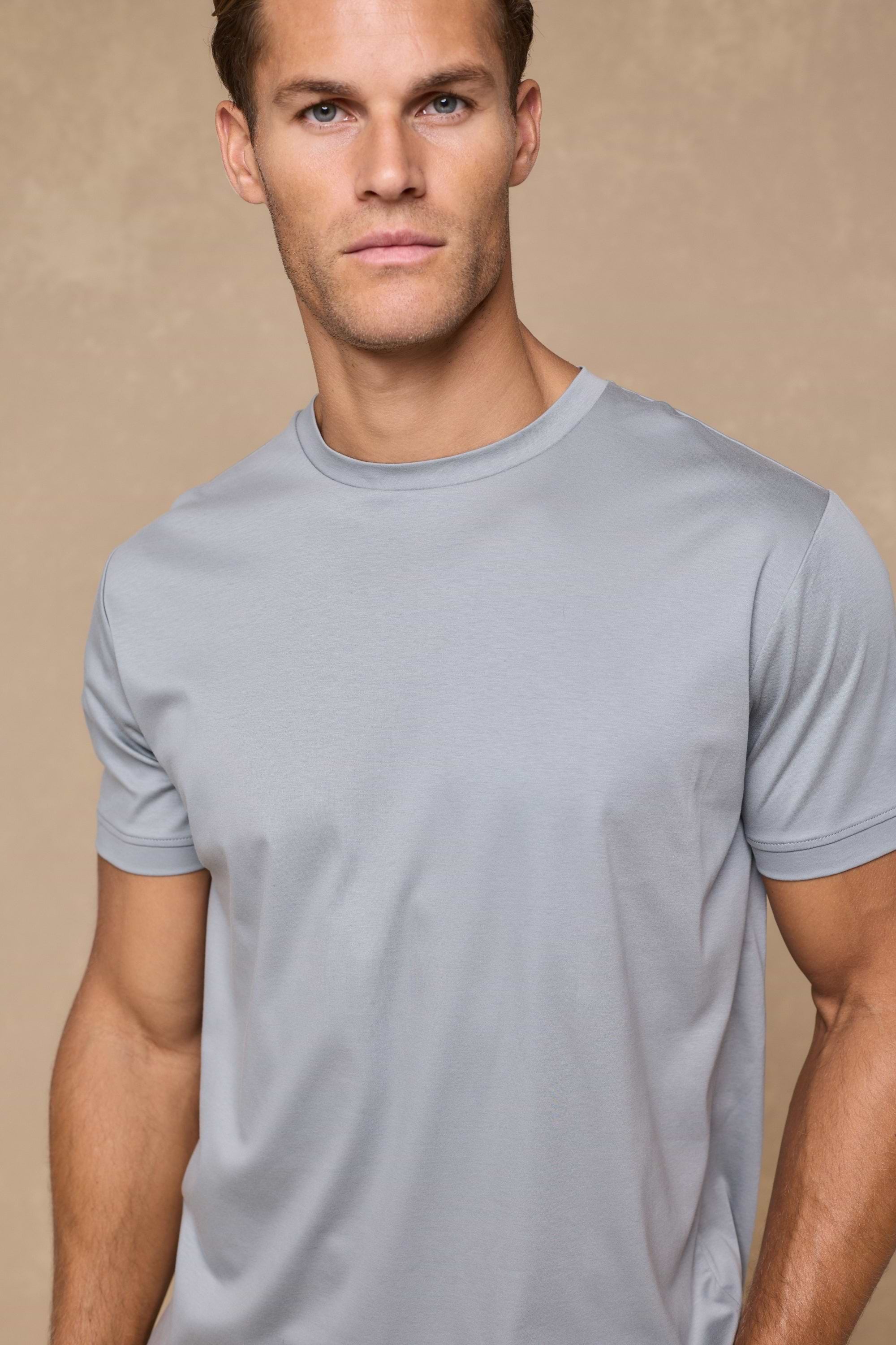 Luxe Mercerised T-Shirt - Light Pewter Blue