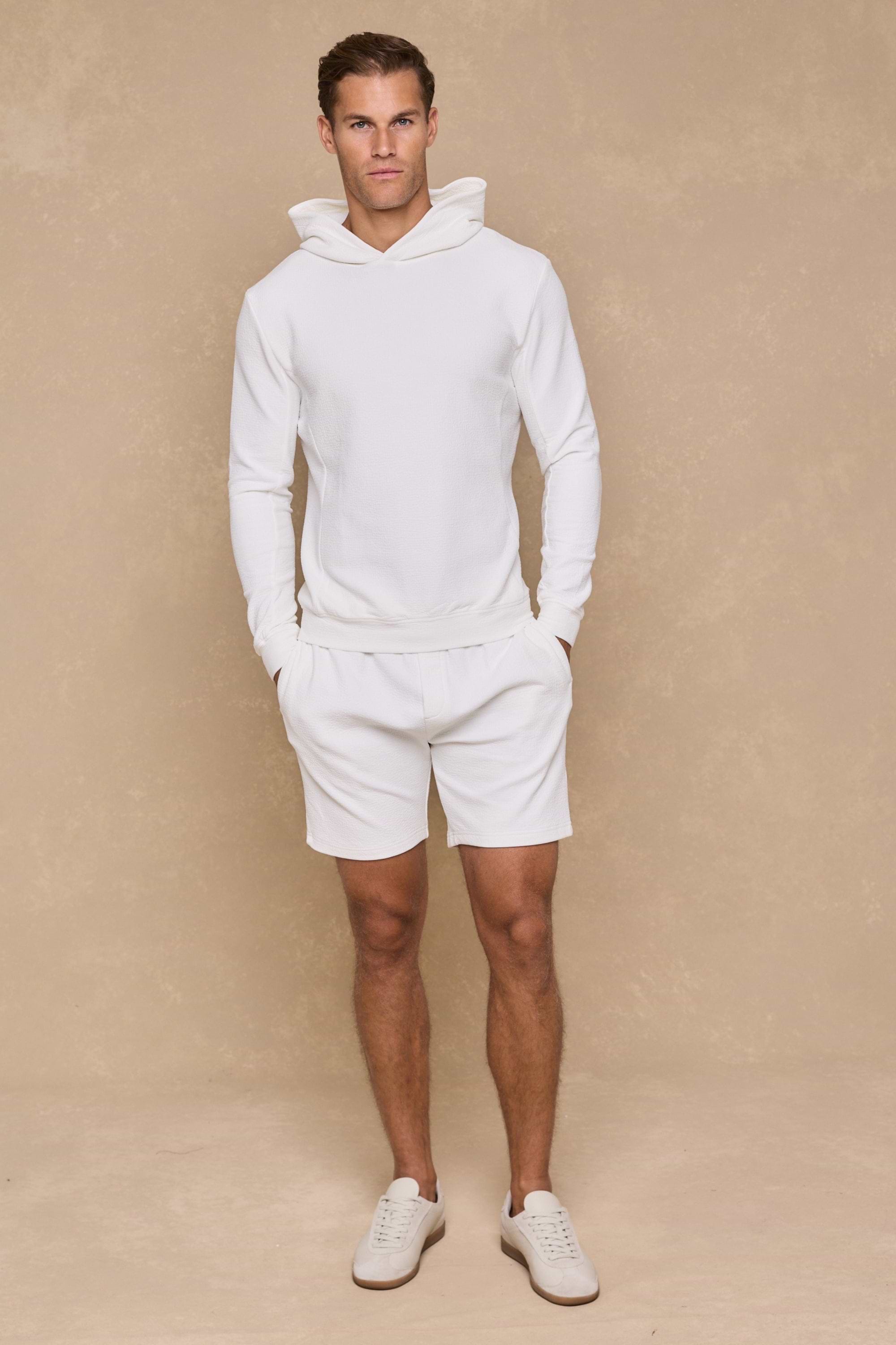 Zarco Crinkled Jersey Hoodie - Ivory