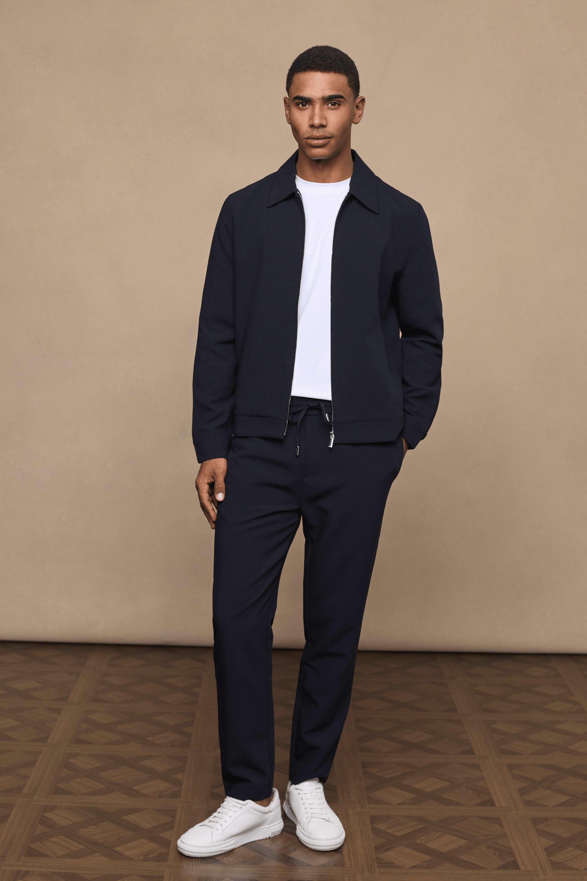 Emilio Zip Through Jacket - Dark Navy