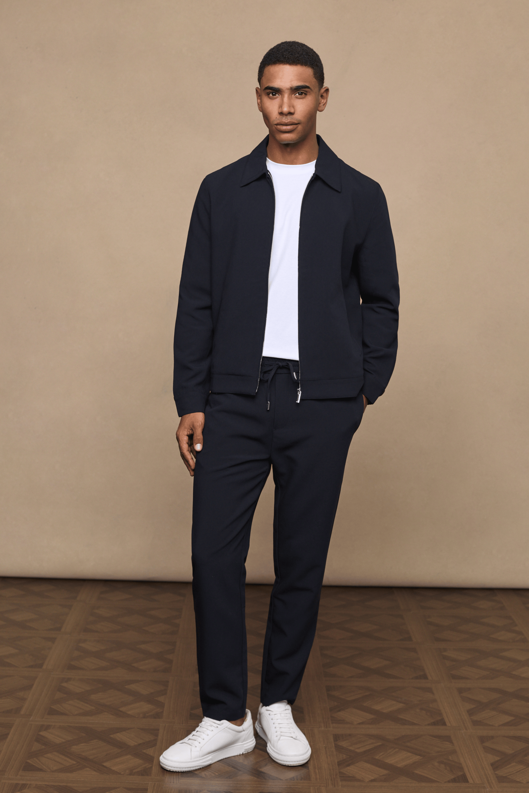 Emilio Zip Through Jacket - Dark Navy