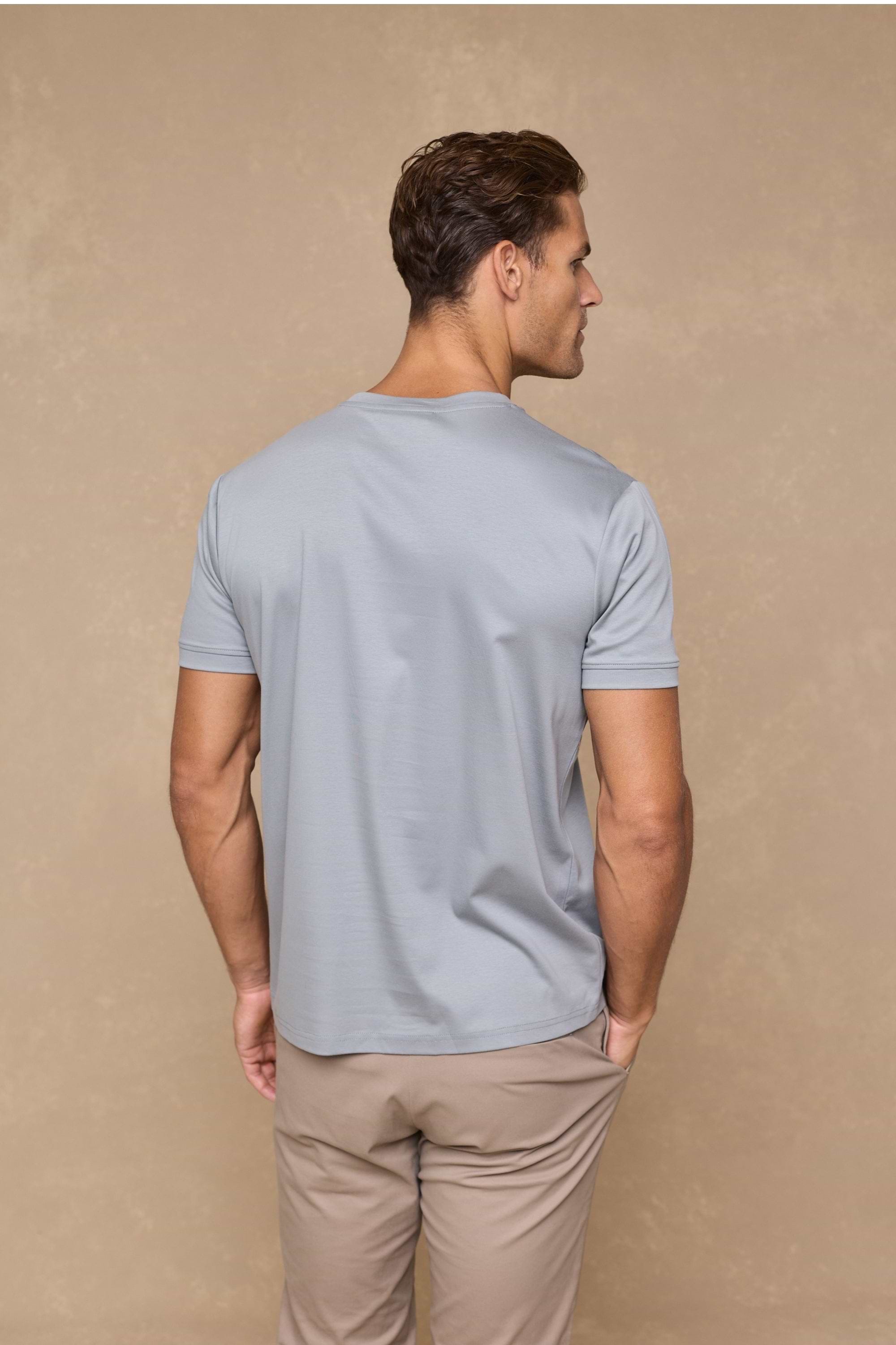 Luxe Mercerised T-Shirt - Light Pewter Blue