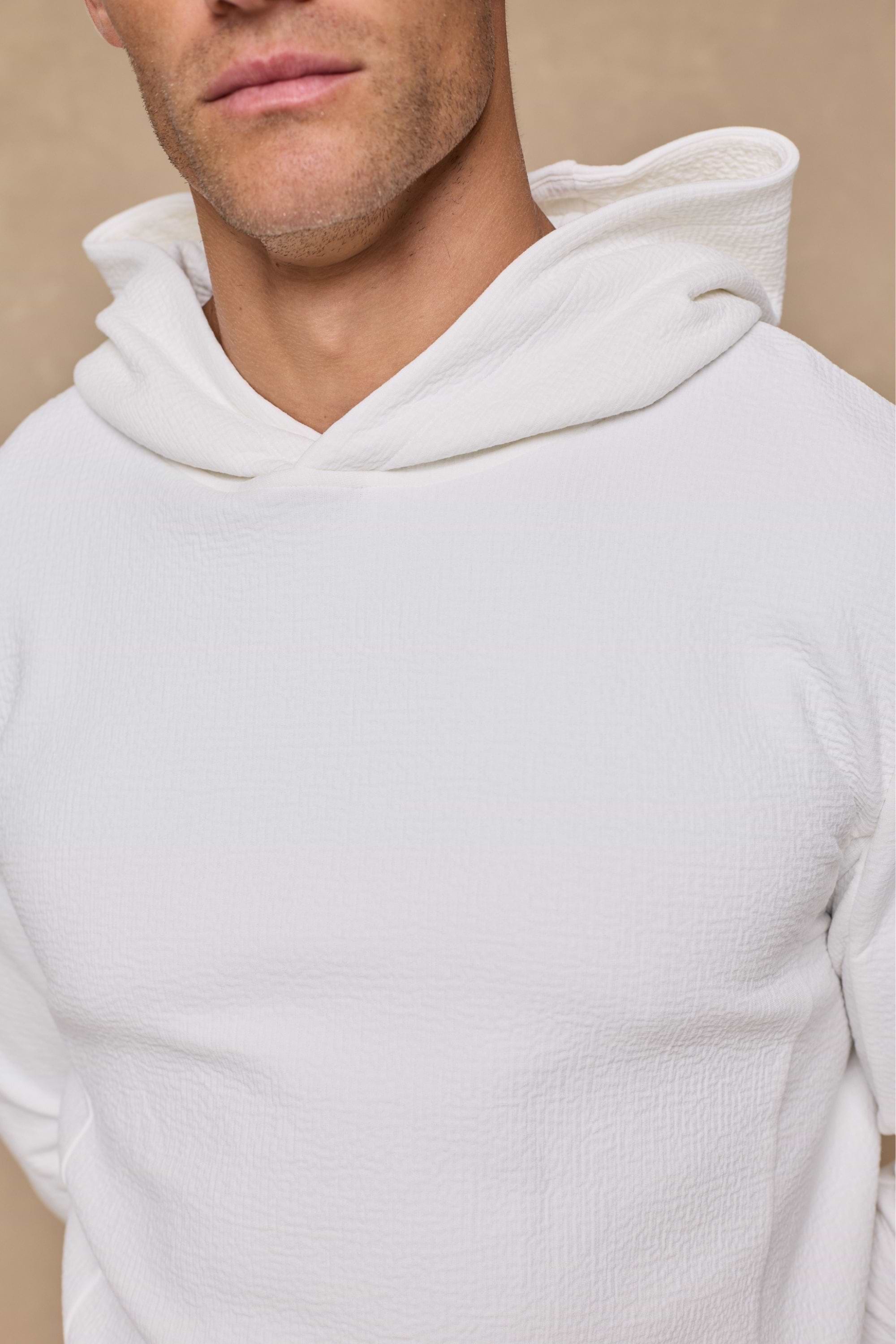 Zarco Crinkled Jersey Hoodie - Ivory