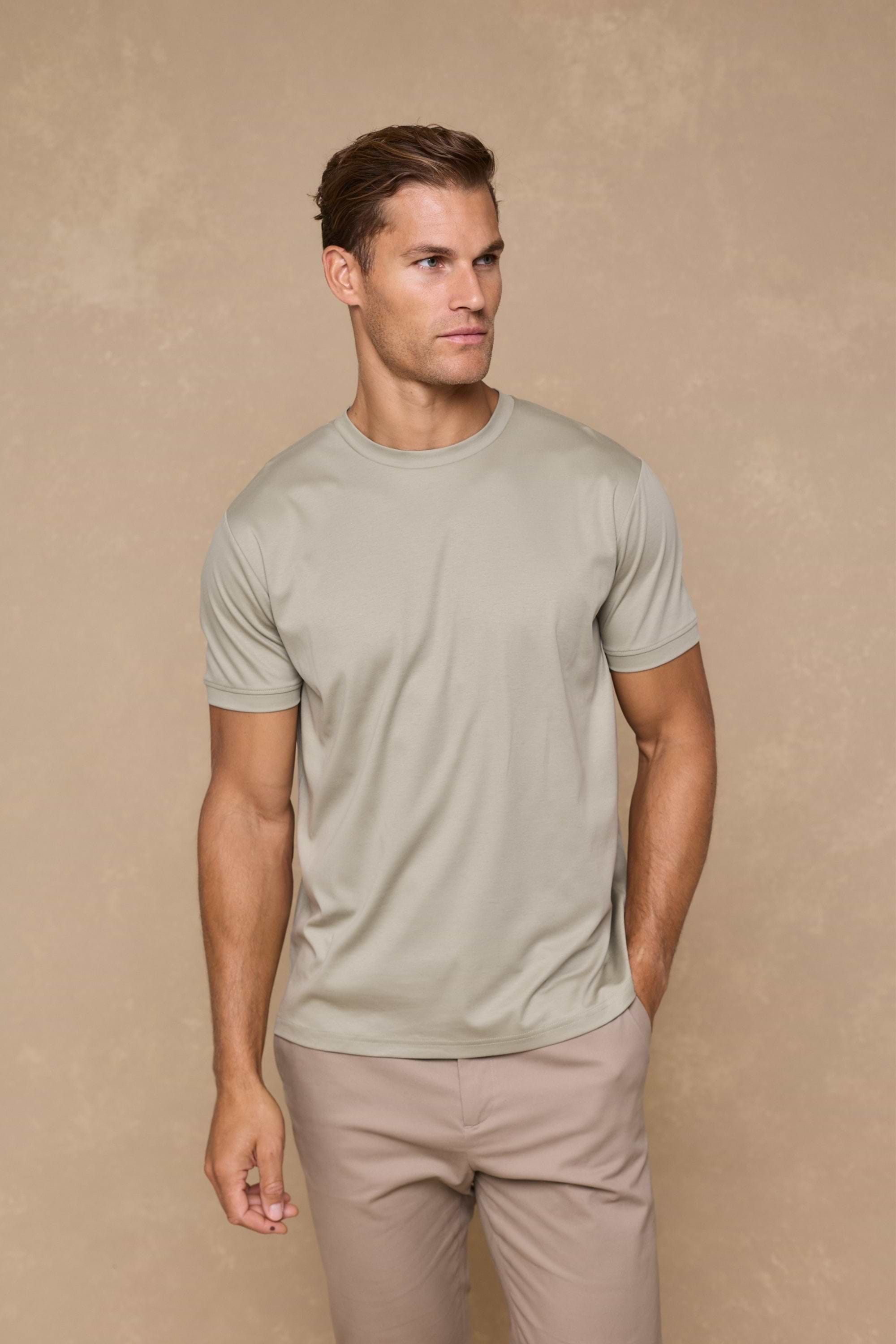 Luxe Mercerised T-Shirt - Light Sage